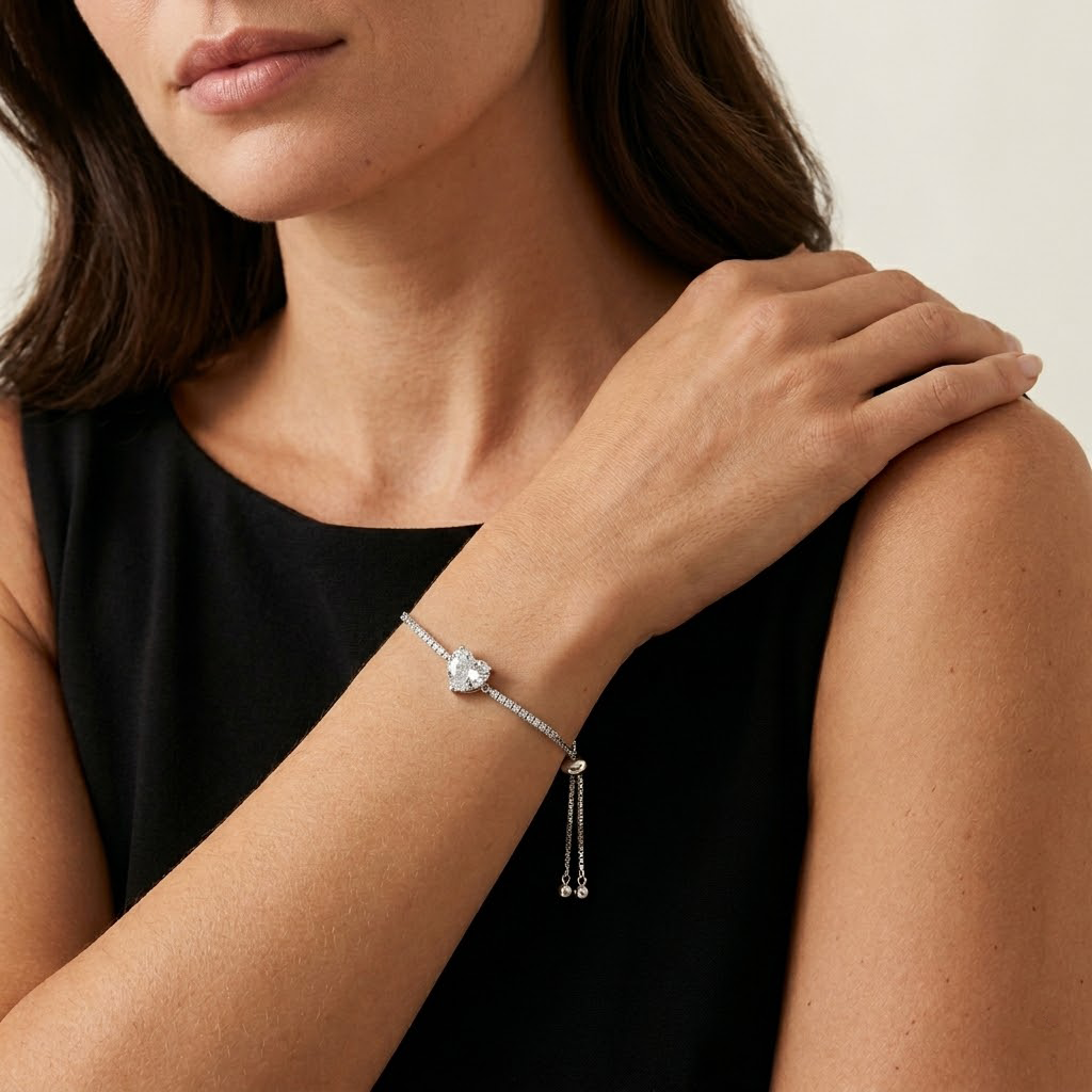 Solitaire Heart Bracelet
