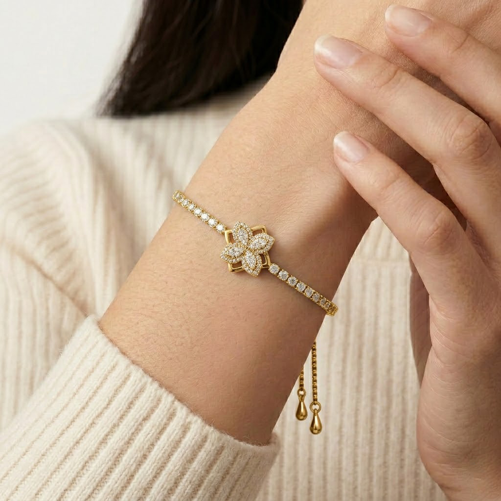 Floral Crystal Bracelet