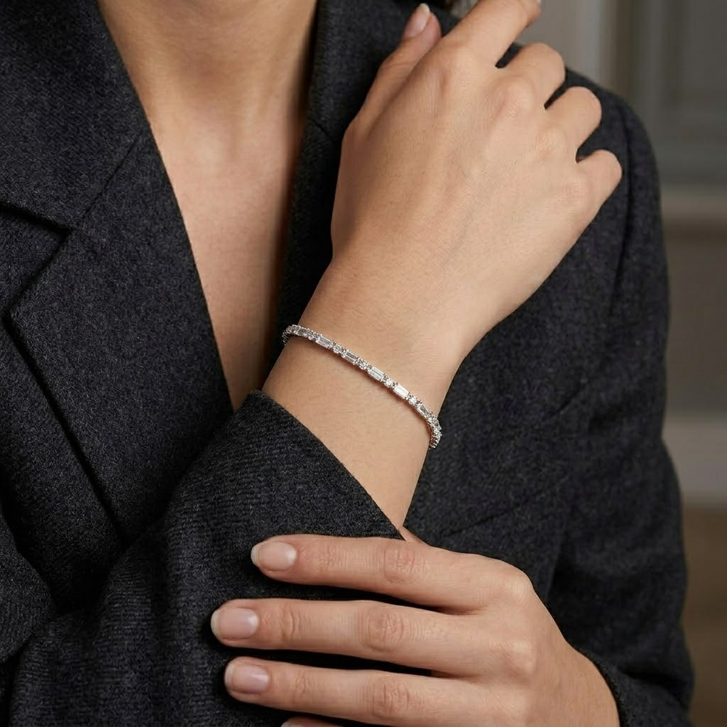Baguette & Round Crystal Bracelet