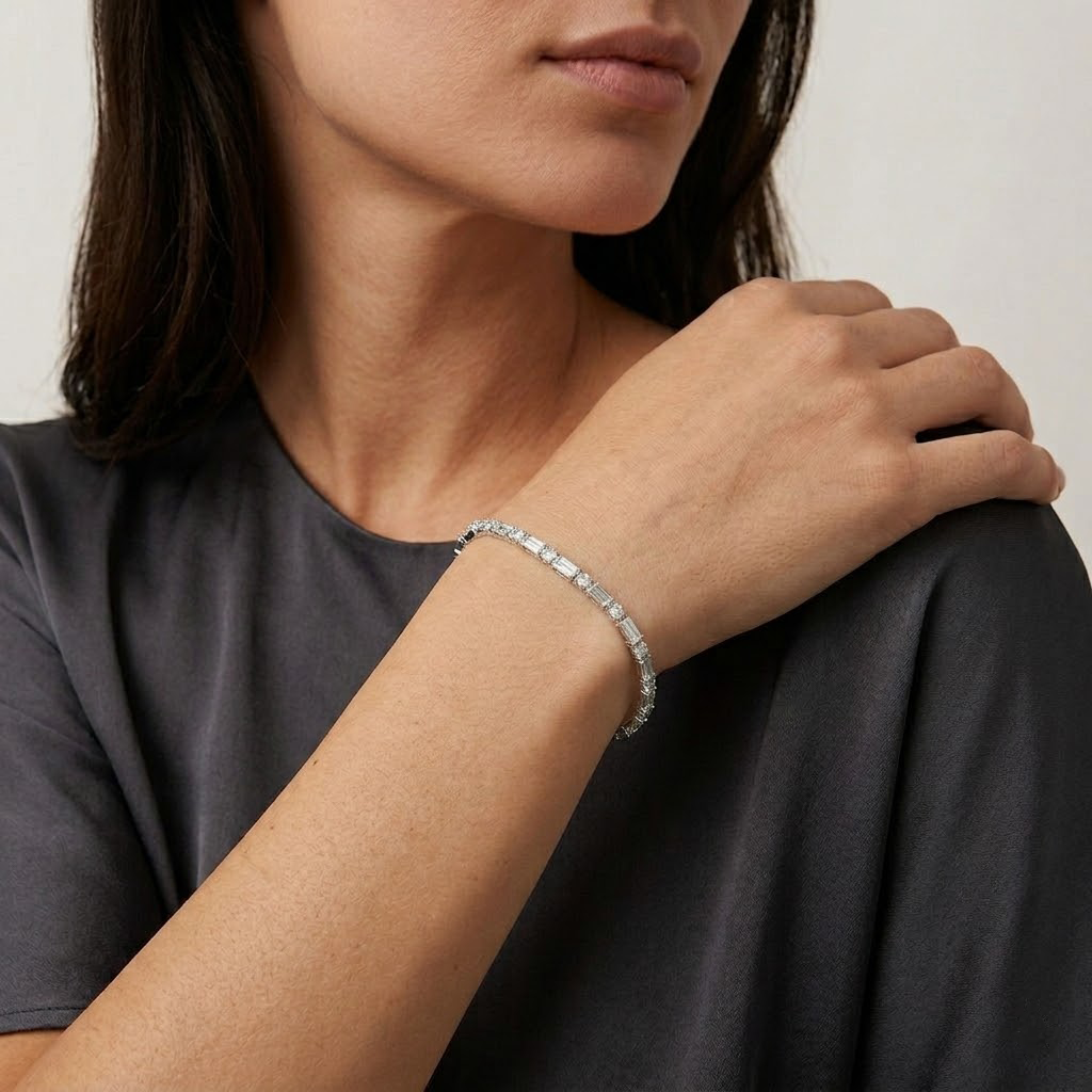 Baguette & Round Crystal Bracelet