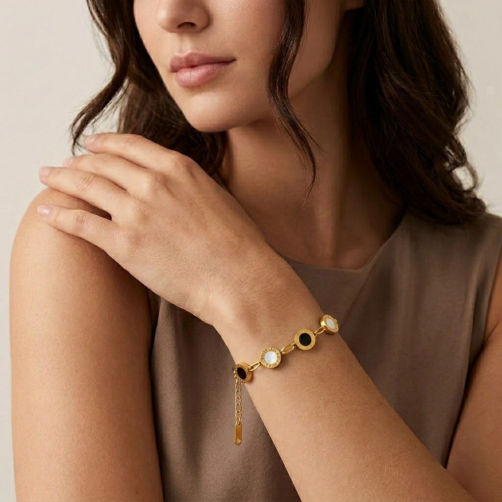 Roman Circle Charm Bracelet