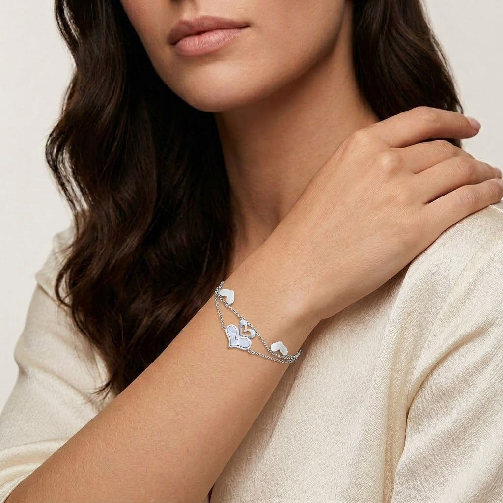 Double Heart Layer Bracelet