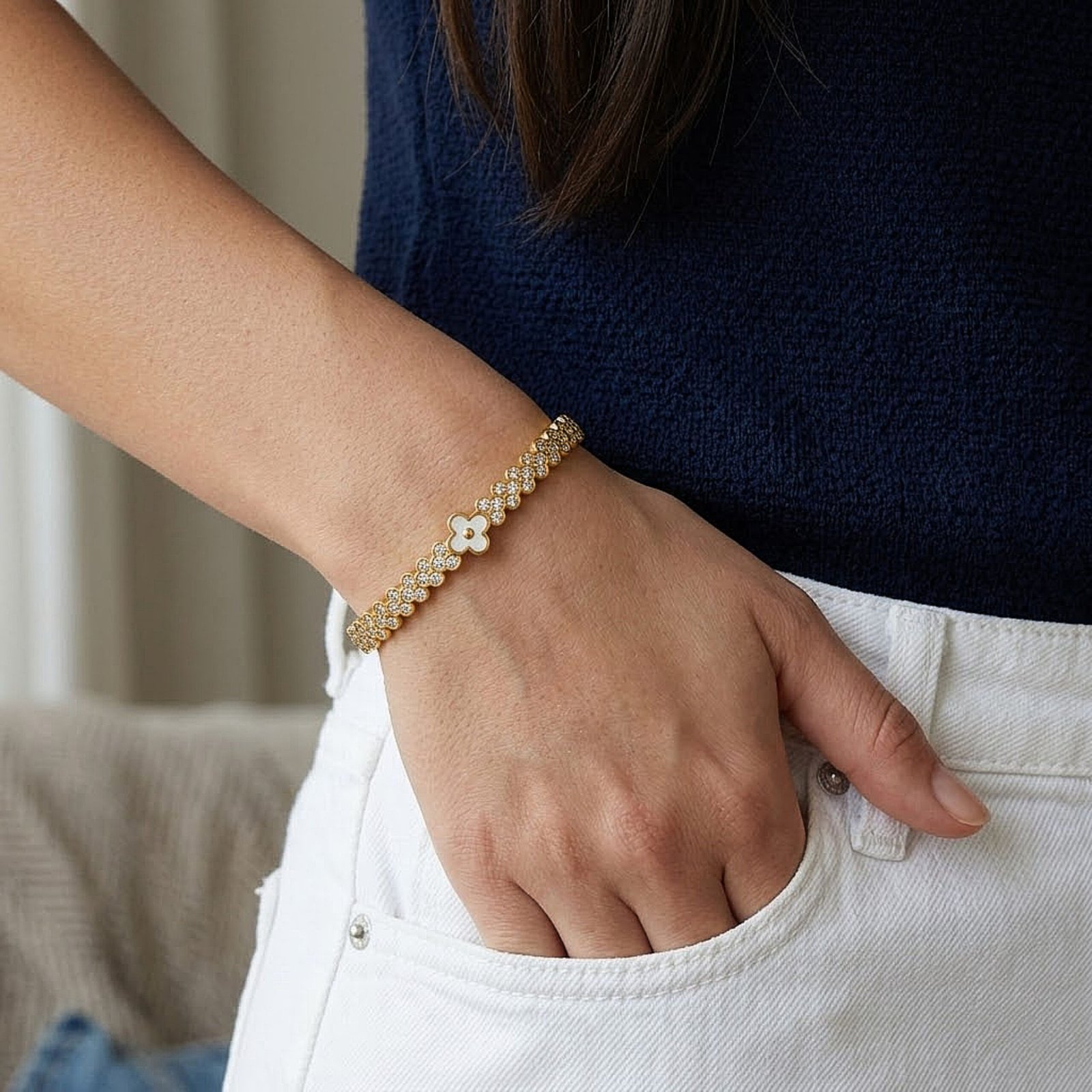 Floral Crystal Bracelet