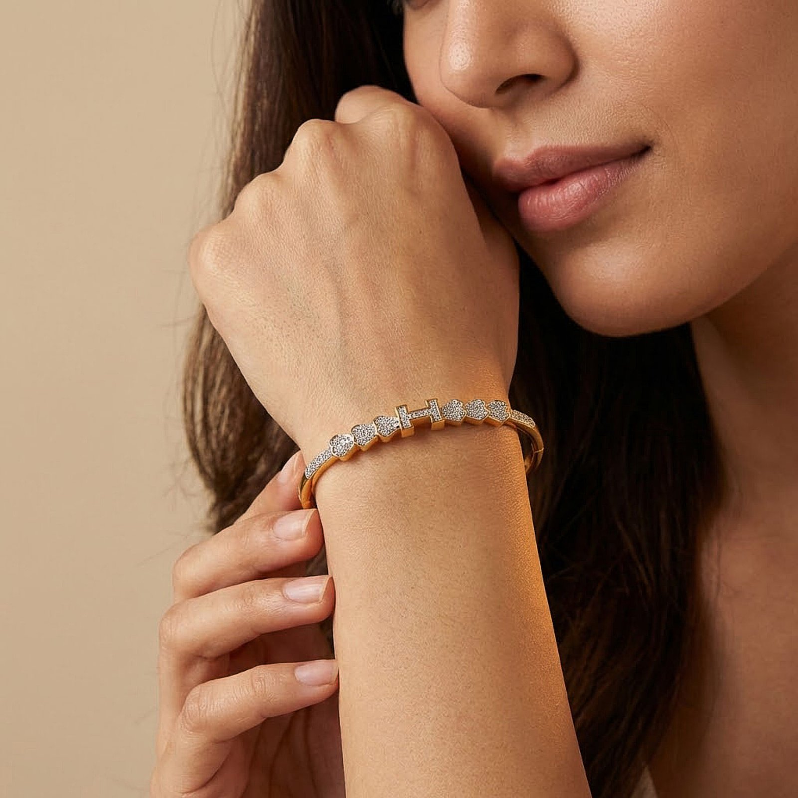 Heart Link Crystal Bracelet