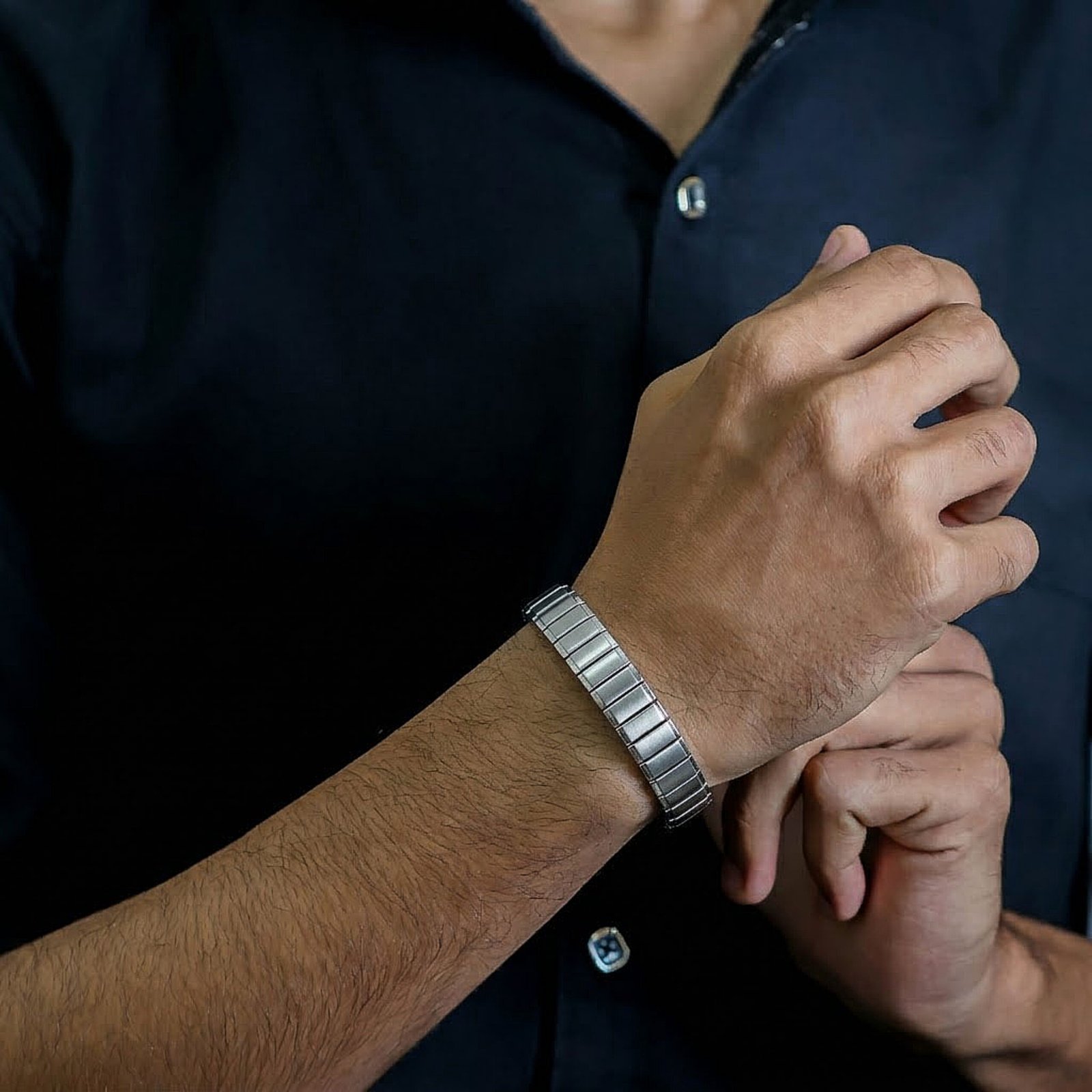 Silver Men's Flex Link Bracelet