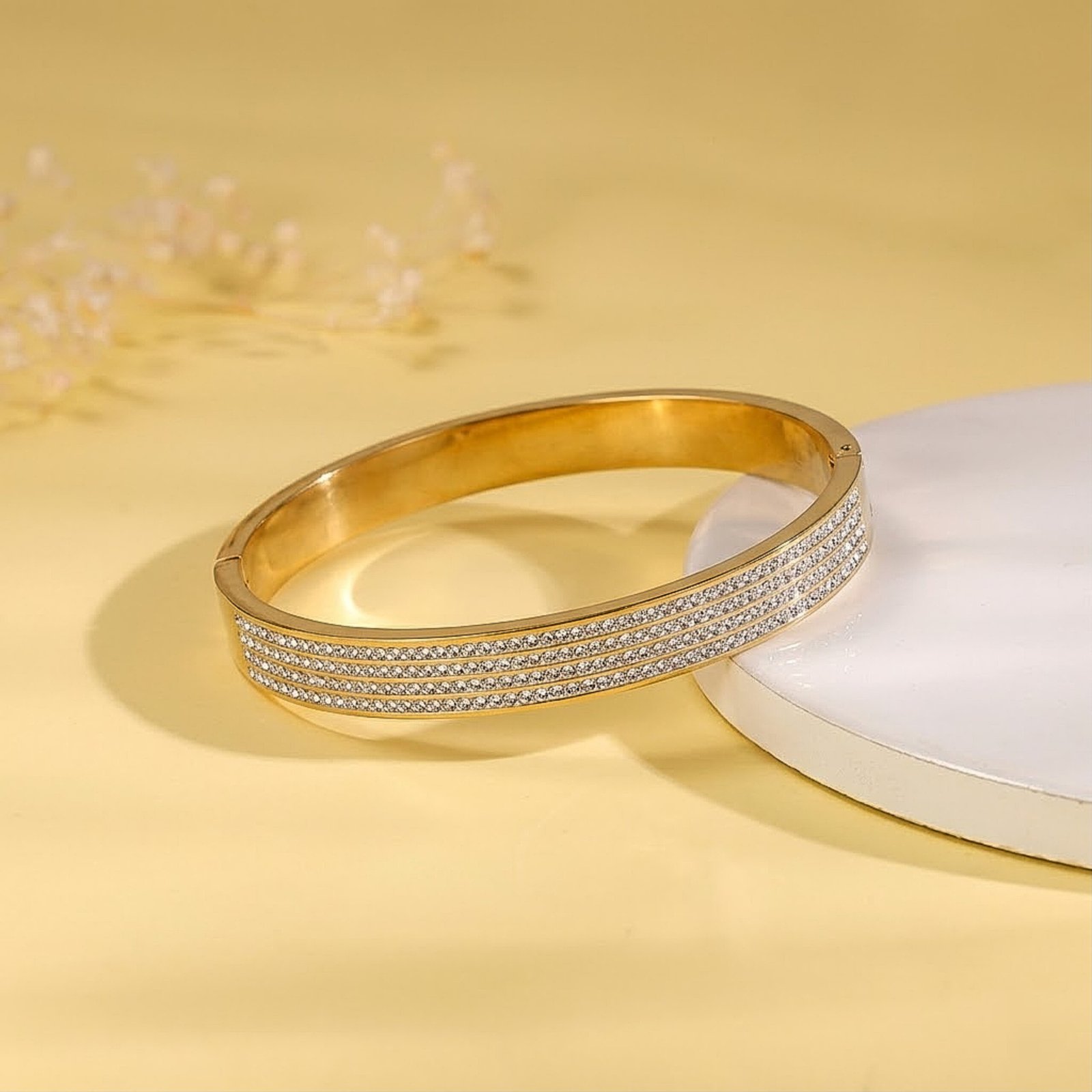 Crystal Line Statement Bangle