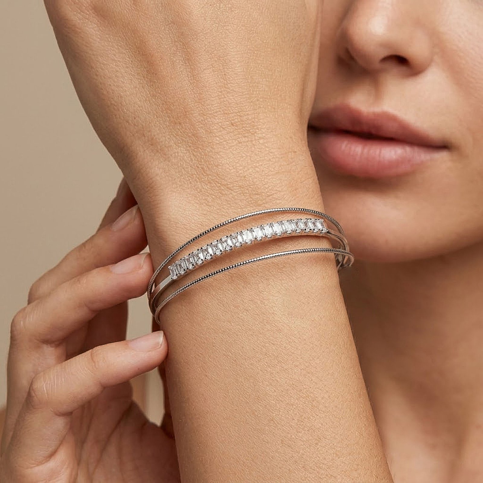 Triple Line Crystal Bracelet