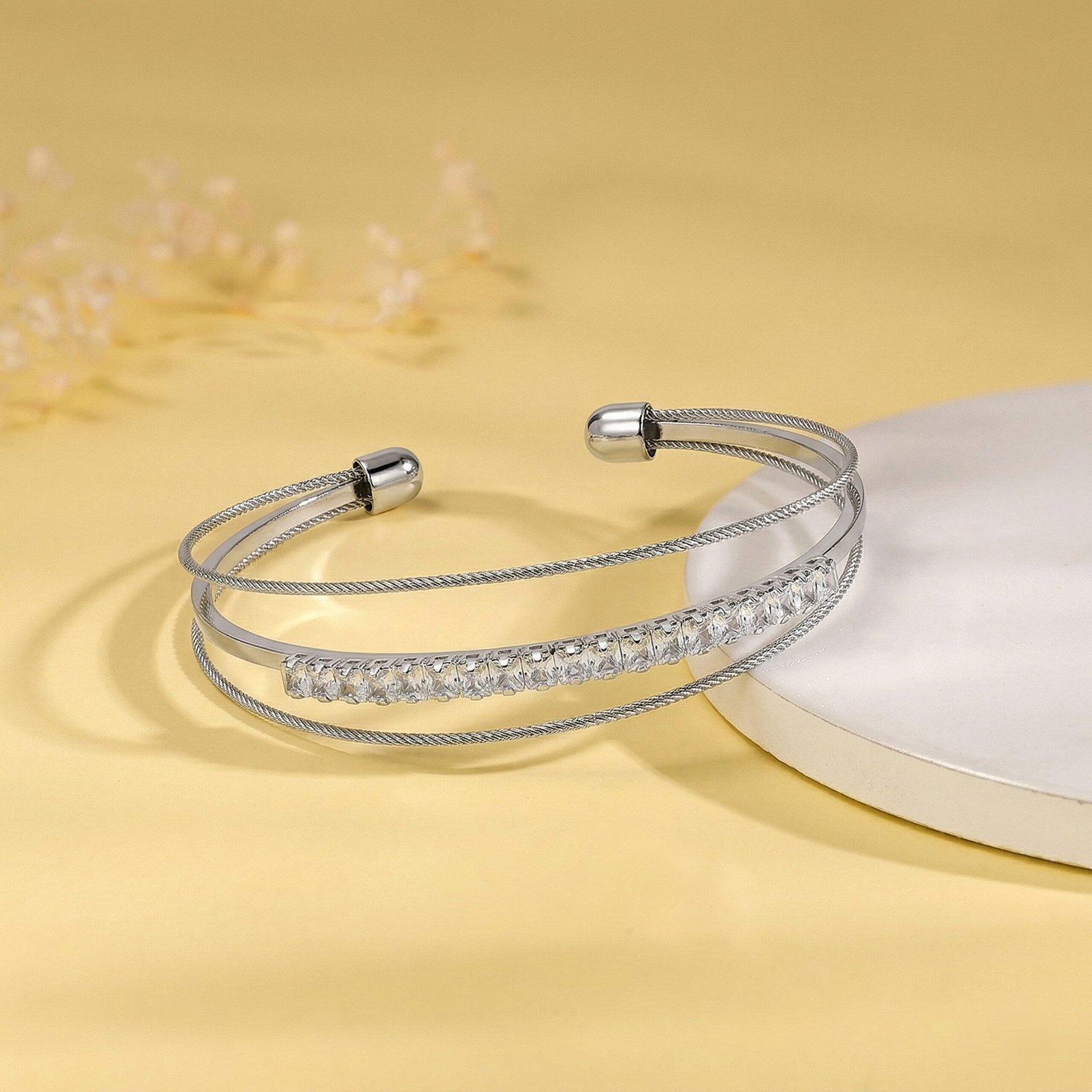 Triple Line Crystal Bracelet