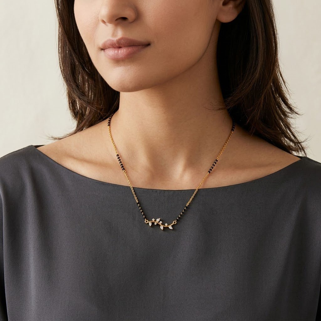 Elegant Wave Crystal Mangalsutra