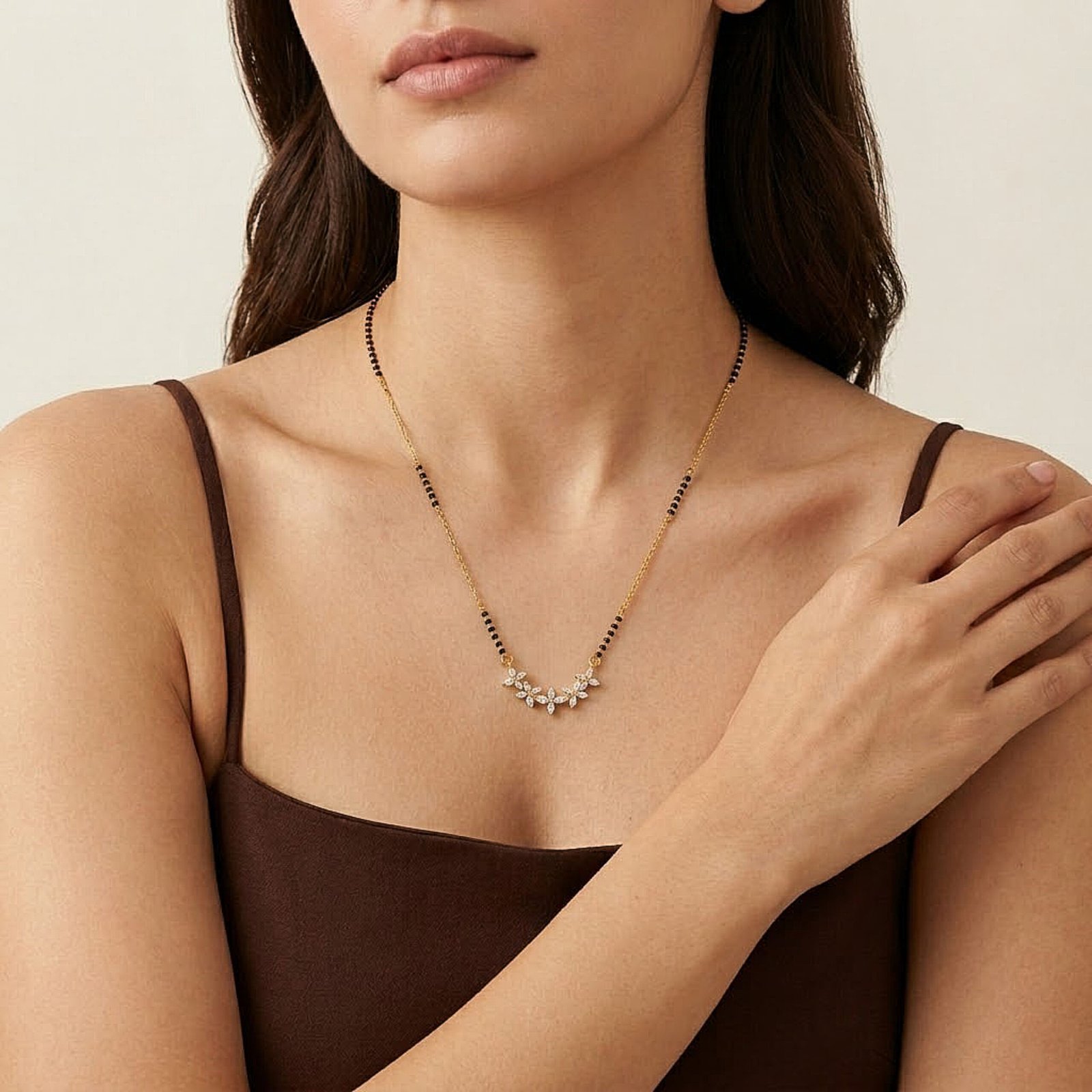 Floral Crystal Mangalsutra