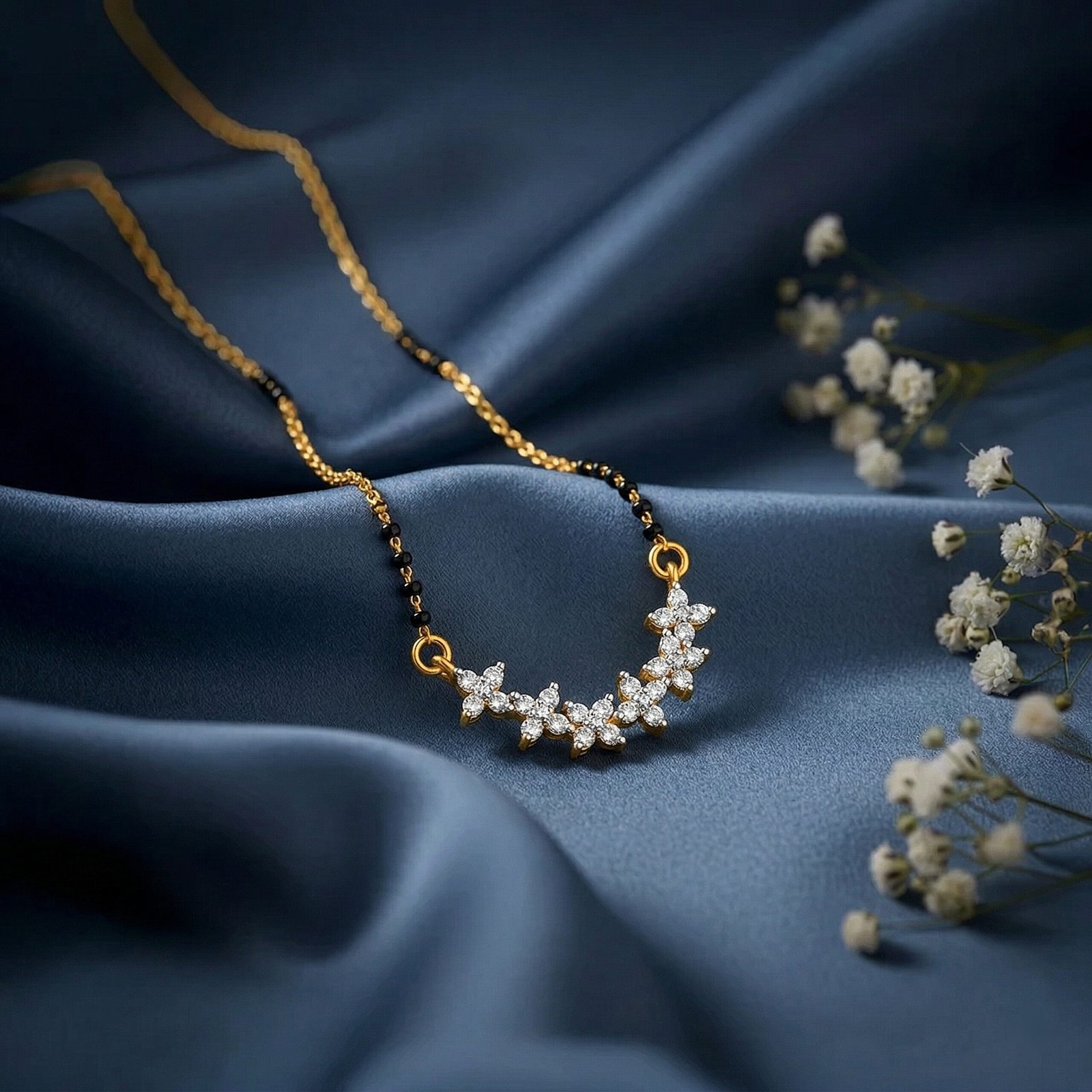 Floral Crystal Mangalsutra