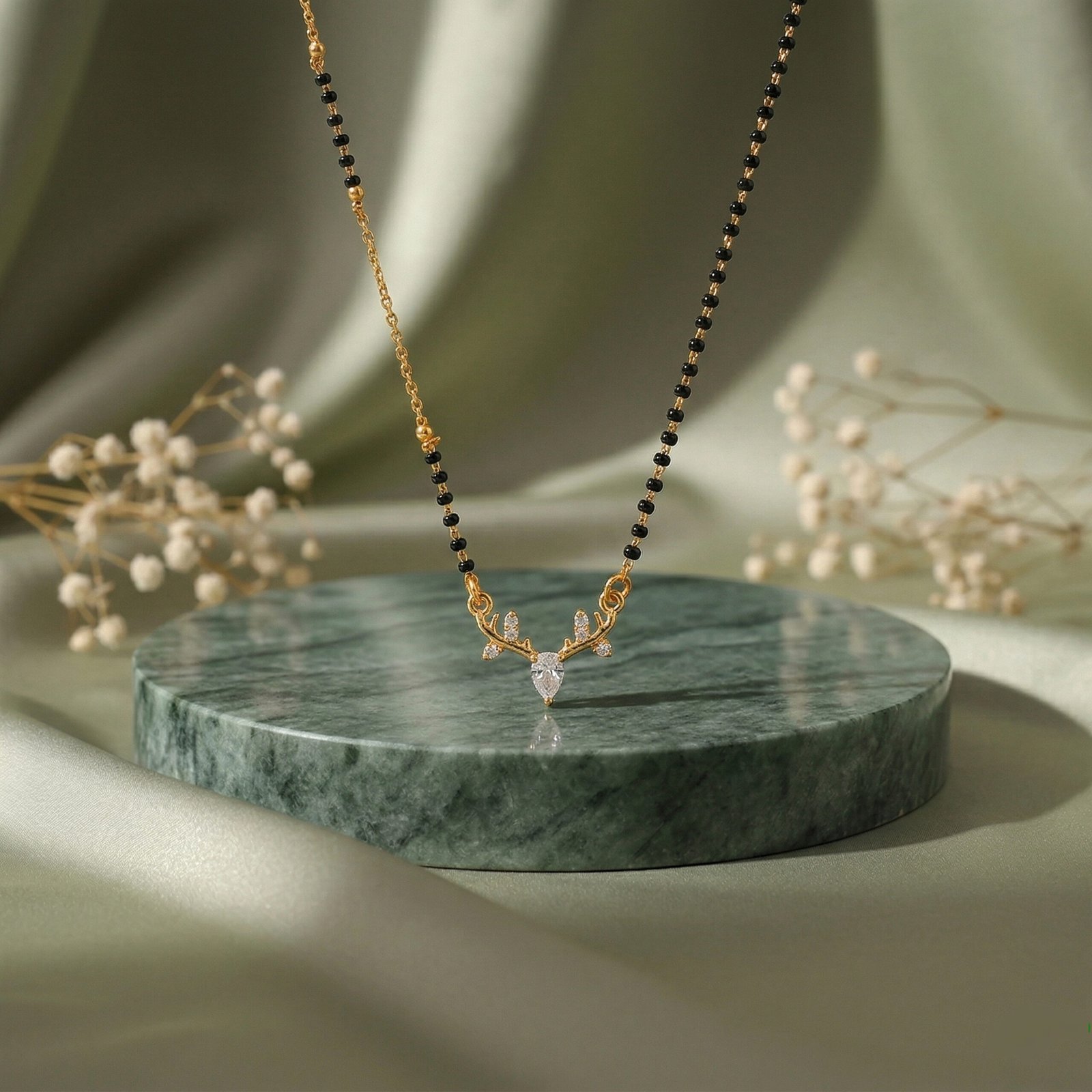 Crystal Antler Drop Mangalsutra
