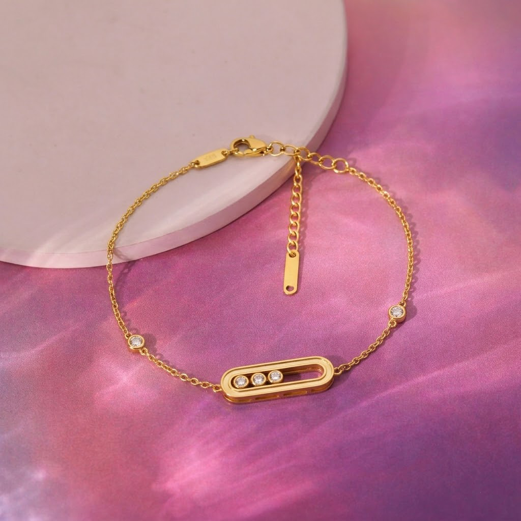 Crystal Heart Charm Bracelet