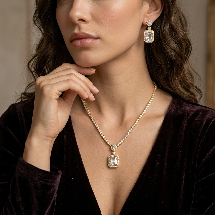 Emerald Drop Elegance Necklace