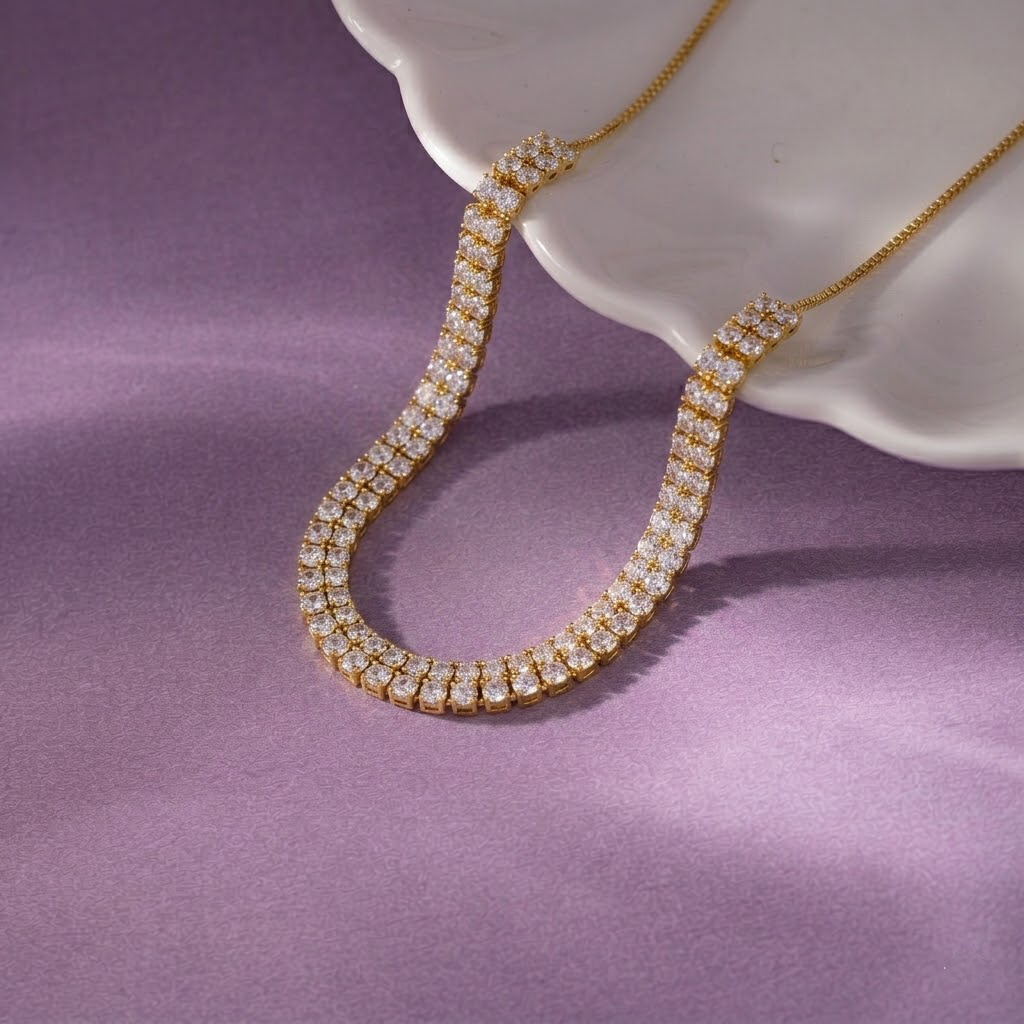 Classic Double Row Tennis Necklace
