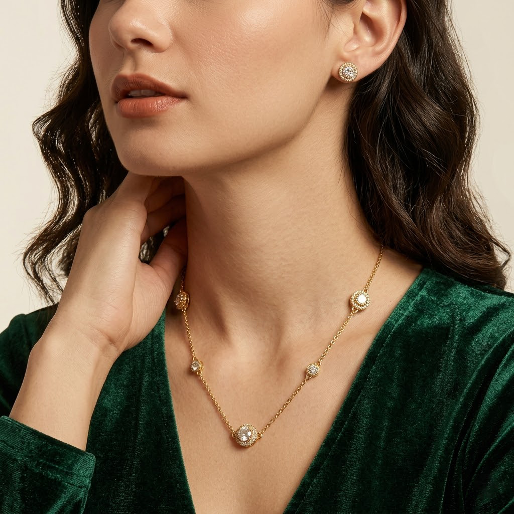 Radiant Halo Crystal Necklace