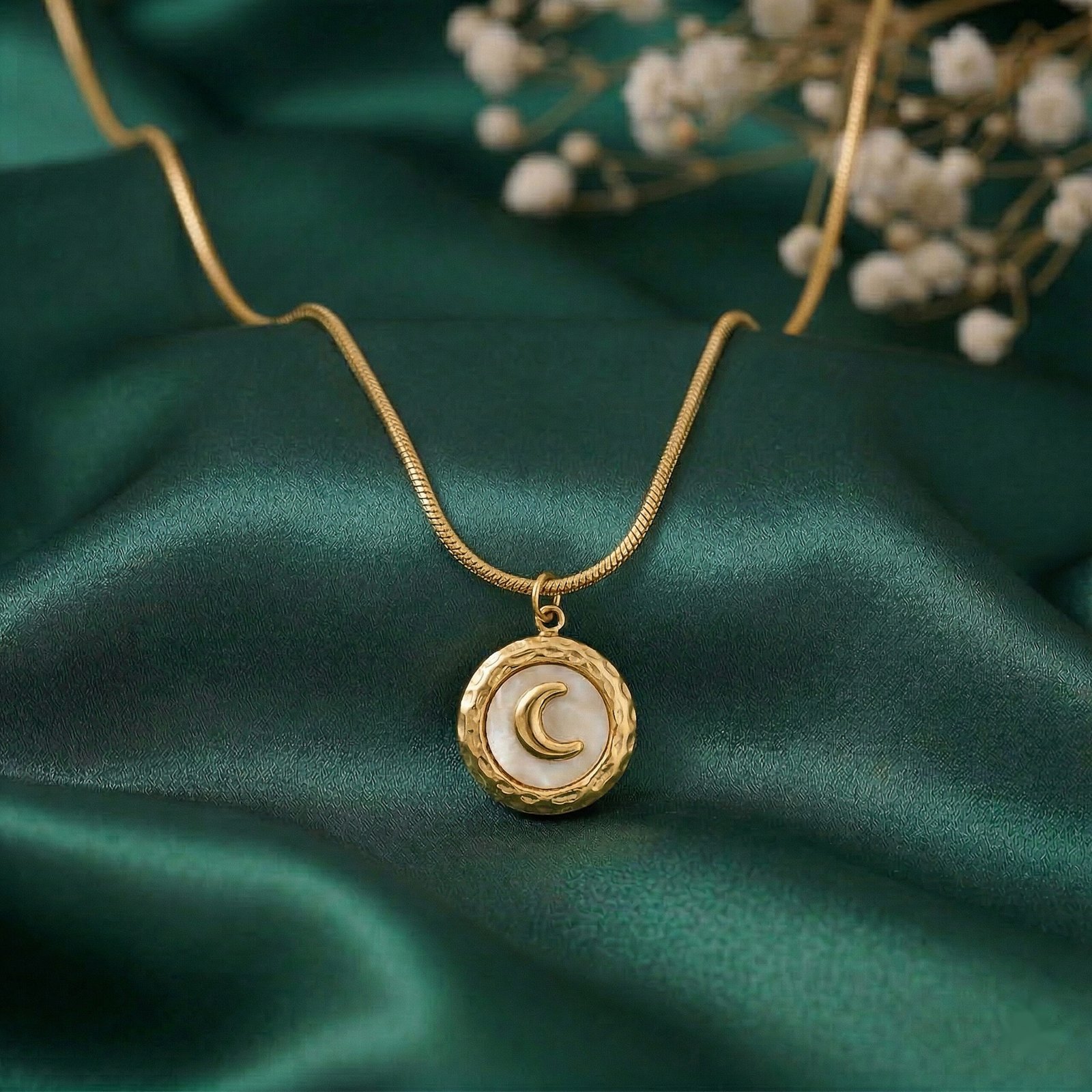 Crescent Moon Charm Pendant Set
