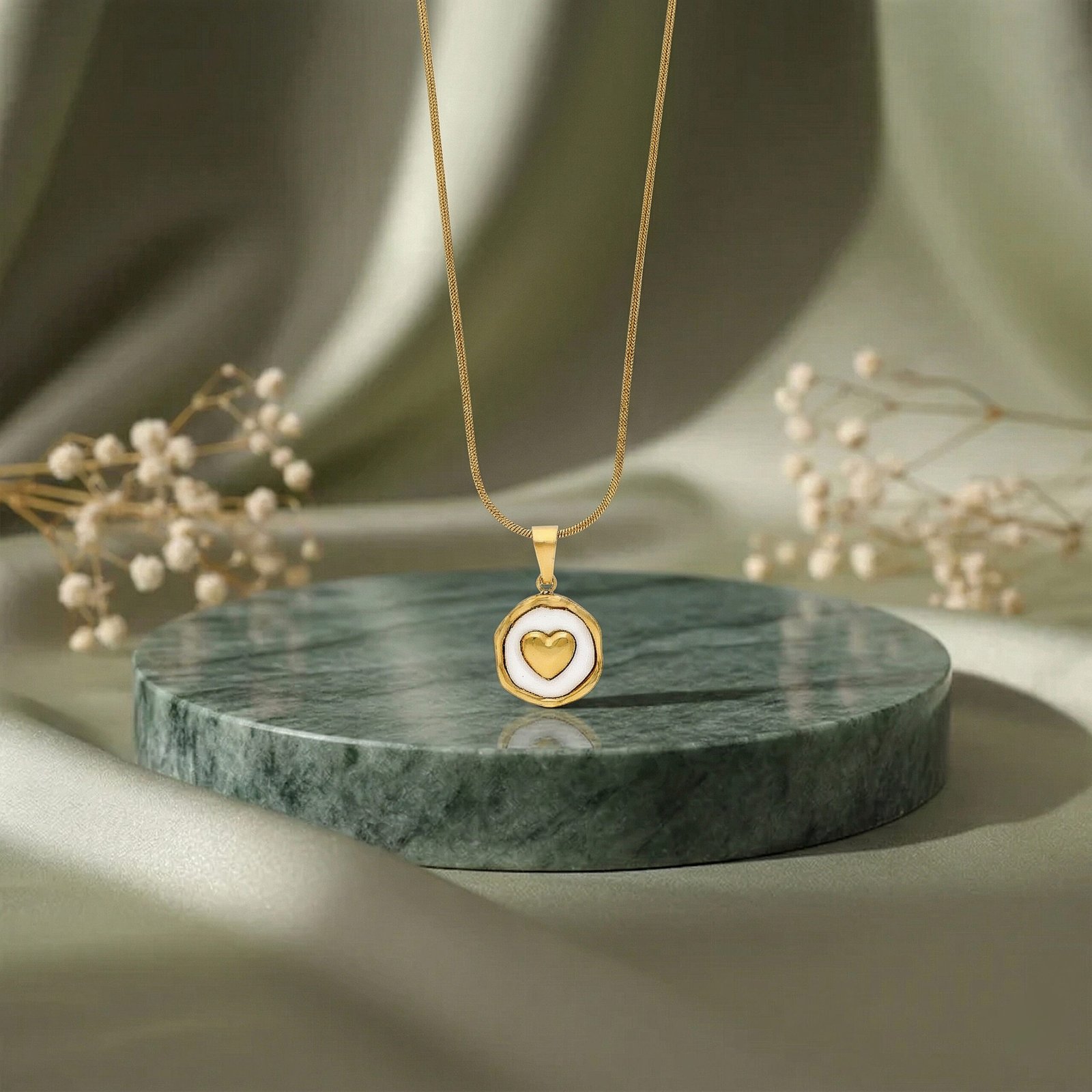 Classic Heart Medallion Pendant Set