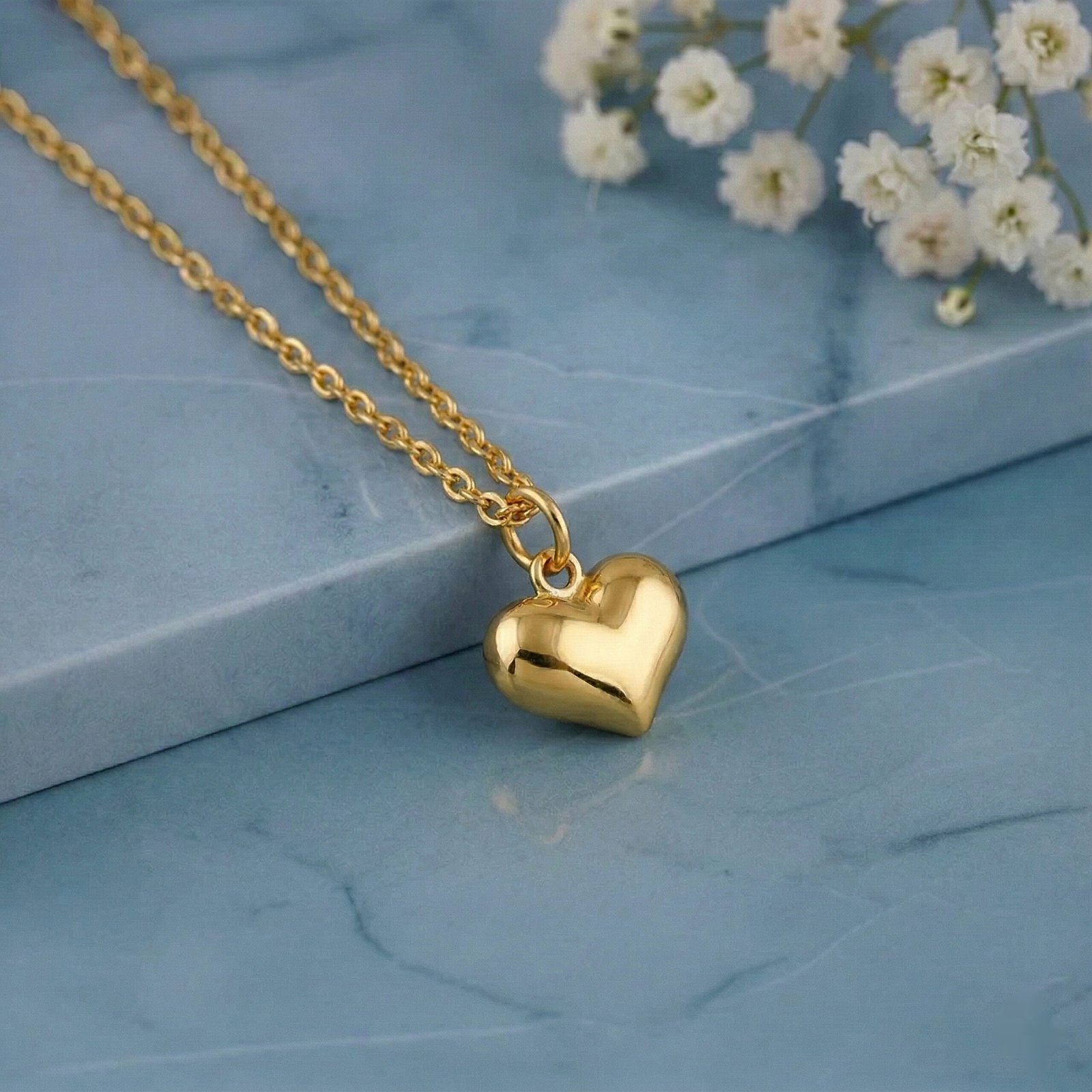 Golden Heart Love Pendant Set