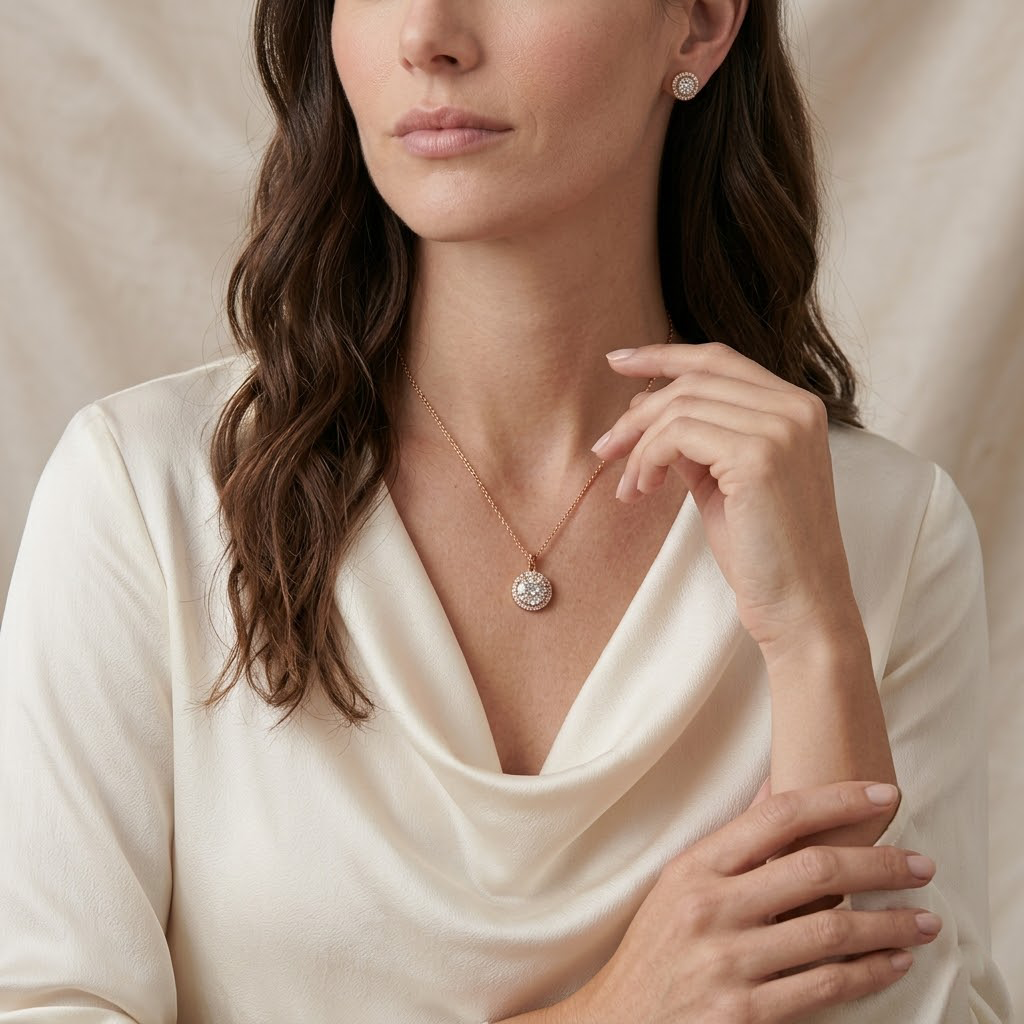 Radiant Halo Crystal Necklace