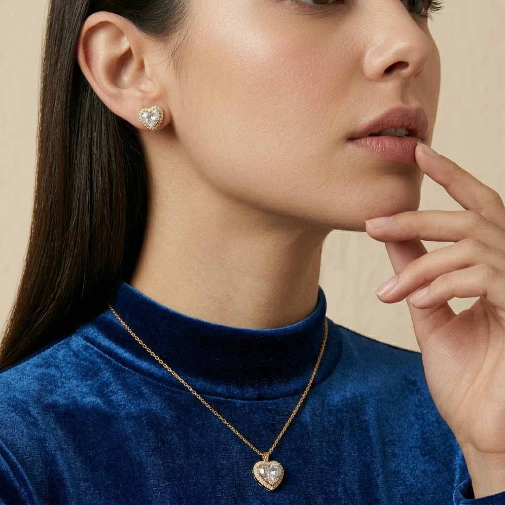 Romantic Heart Halo Necklace
