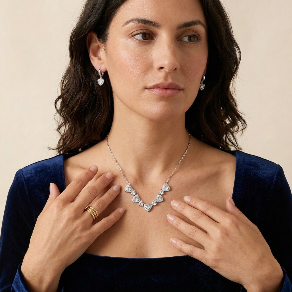 Elegant Heart Crystal Necklace