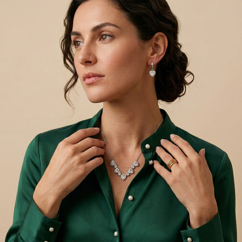 Elegant Heart Crystal Necklace