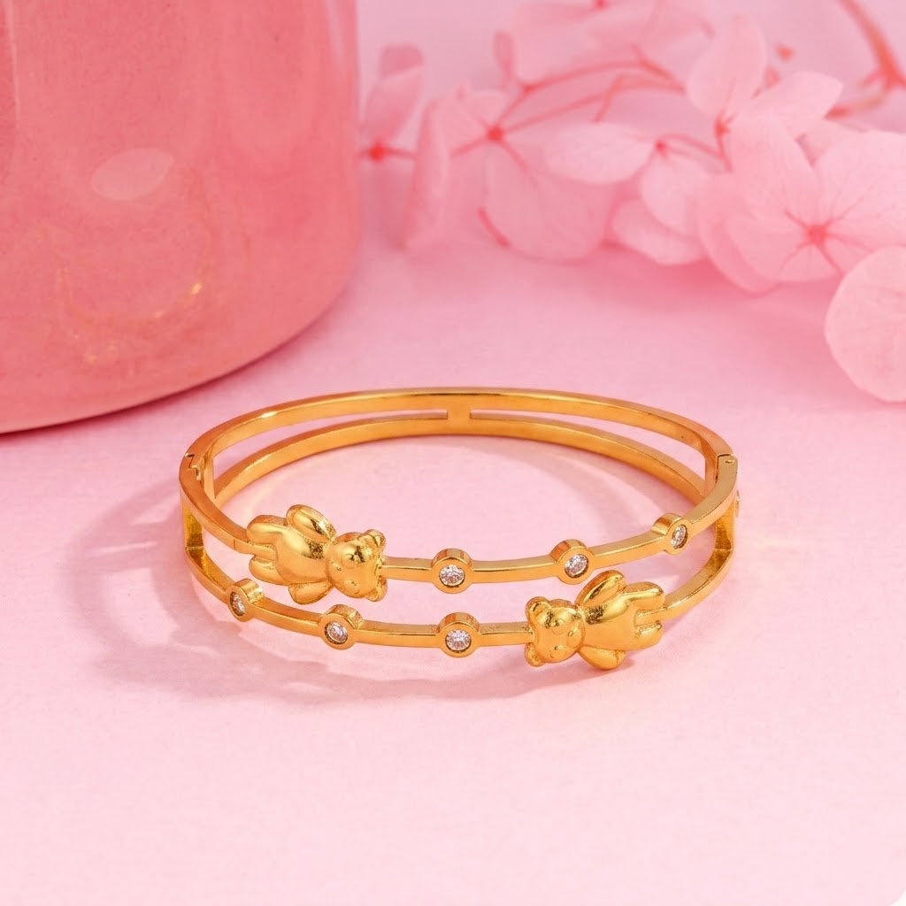 Twin Teddy Charm Bracelet