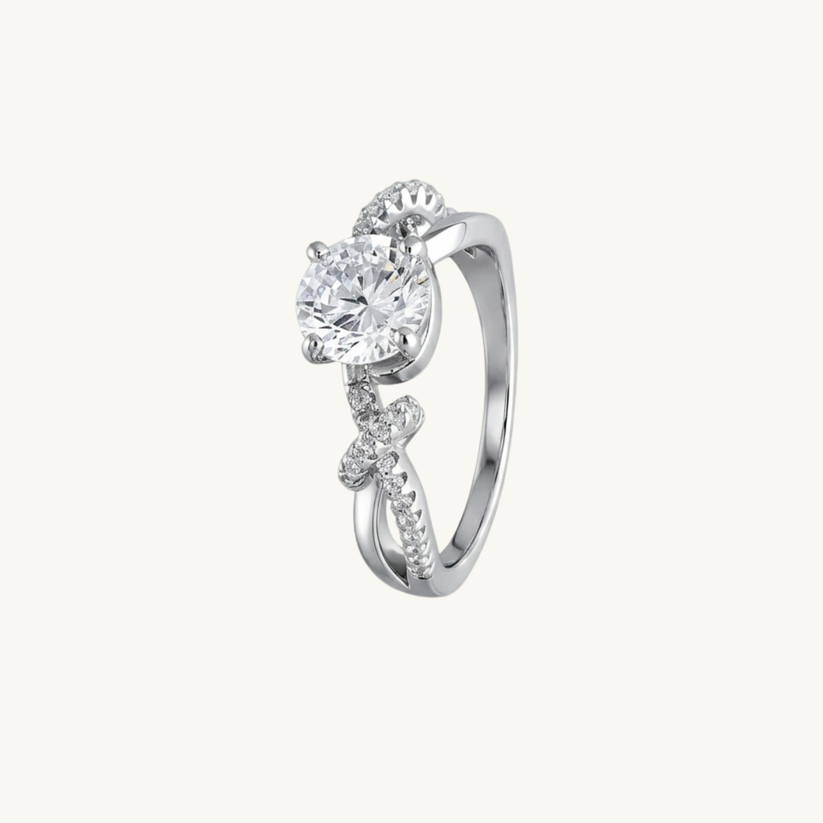 Cross Twist Silver Ring