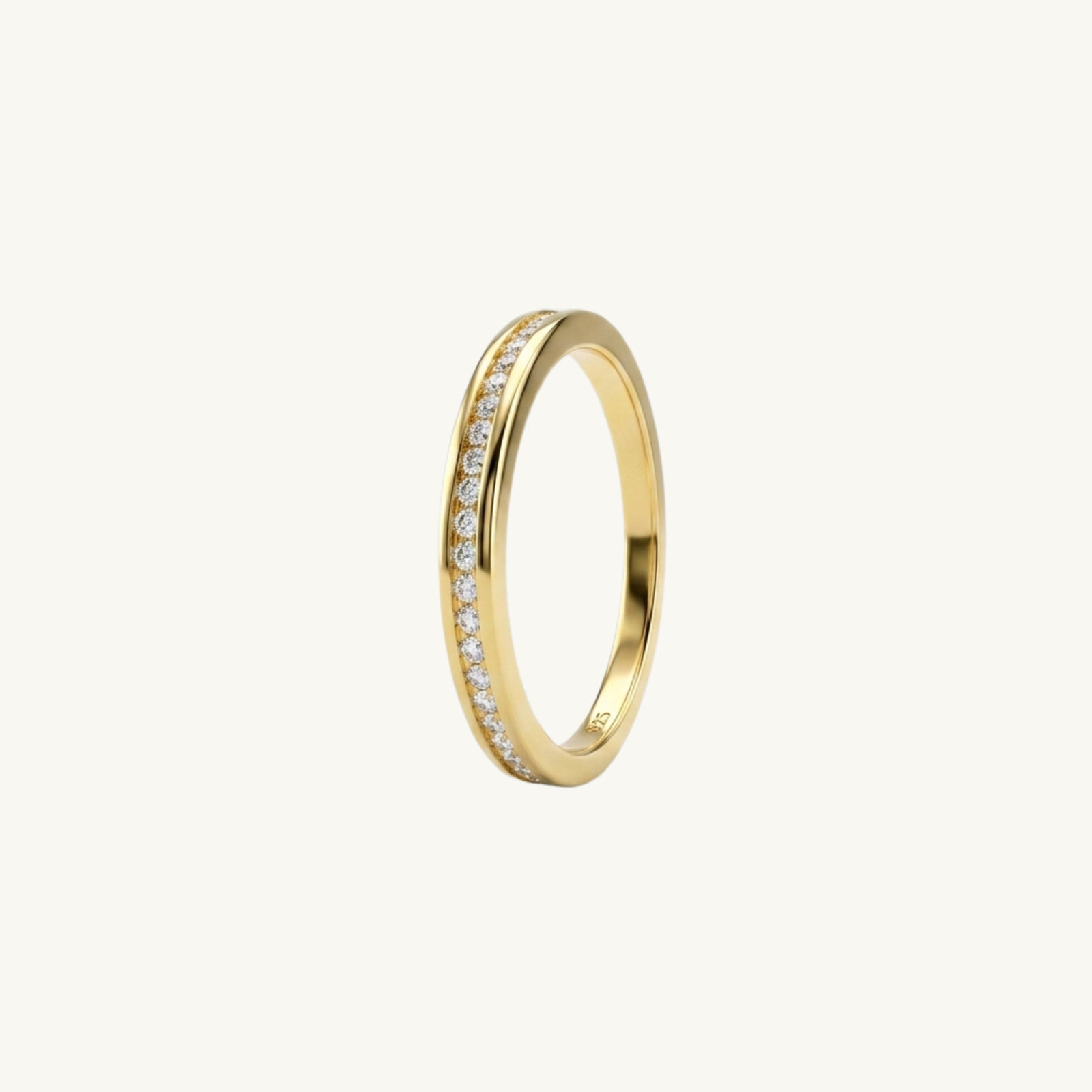 Classic Crystal Band Silver Ring