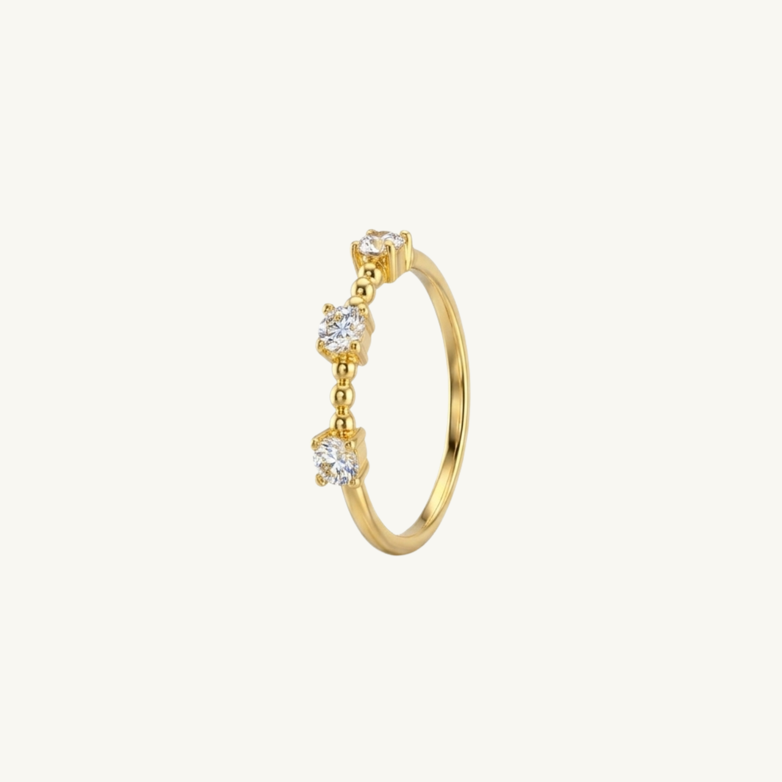Classic Three Stone Silver Ring