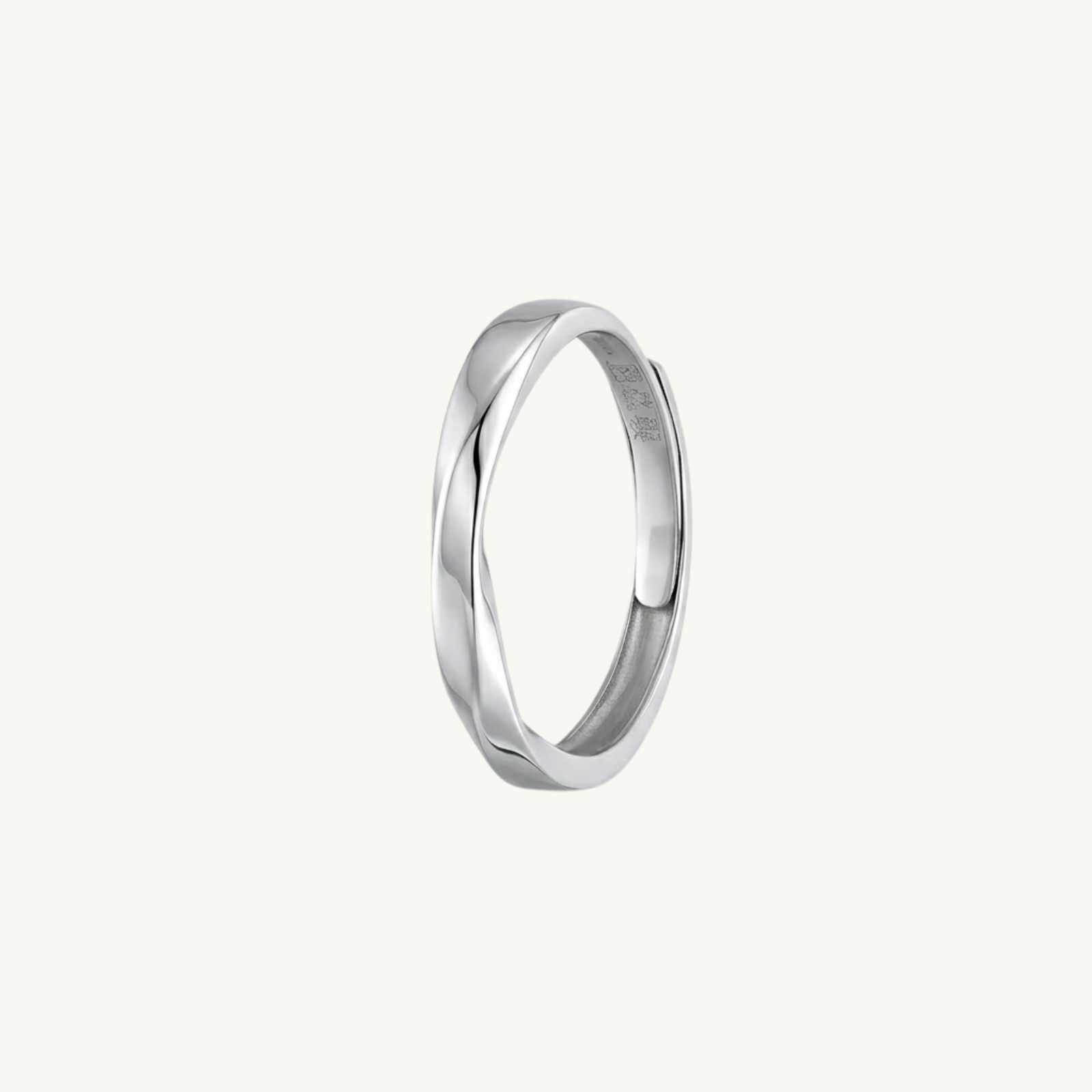 Hammered Minimal Silver Ring