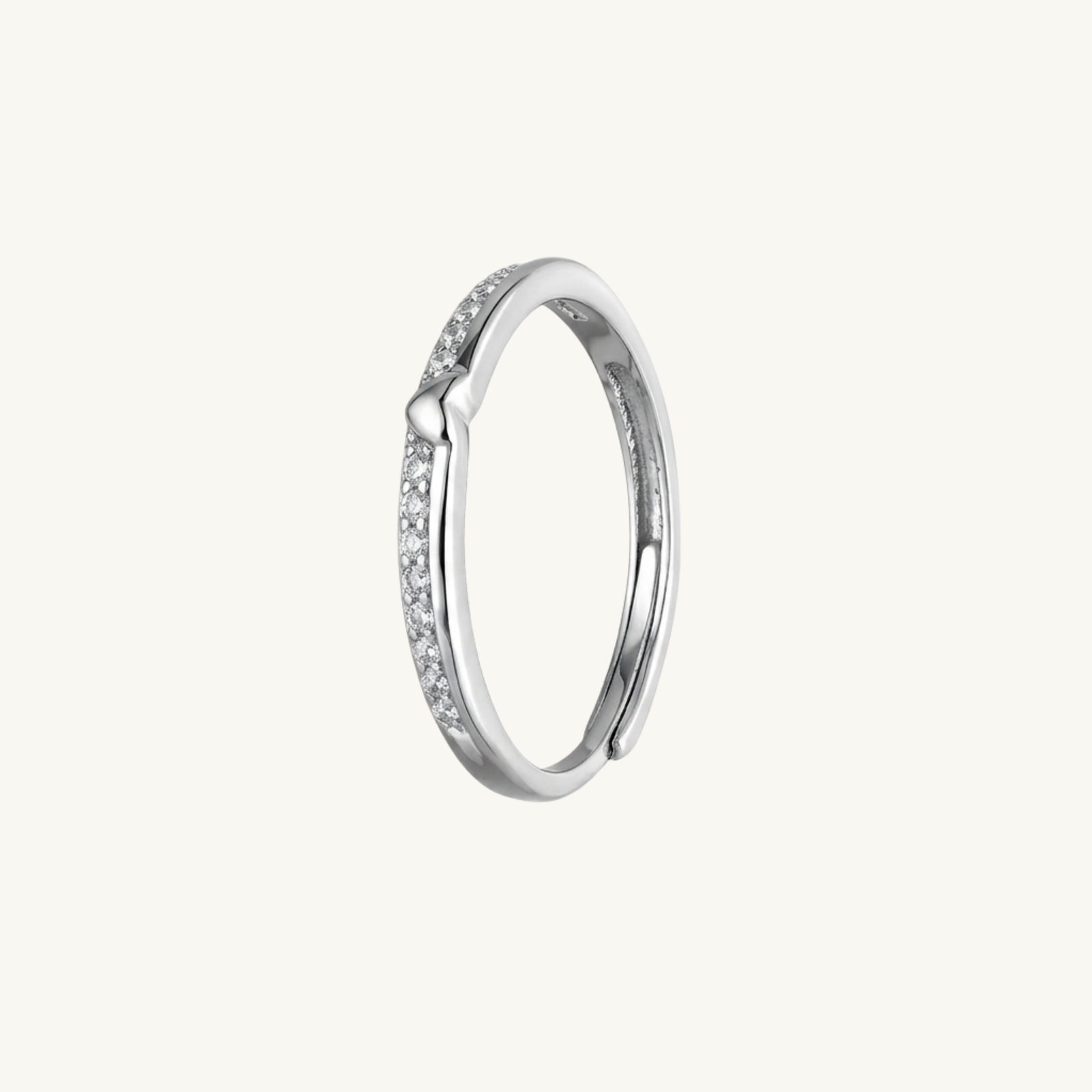 Heart Line Silver Ring