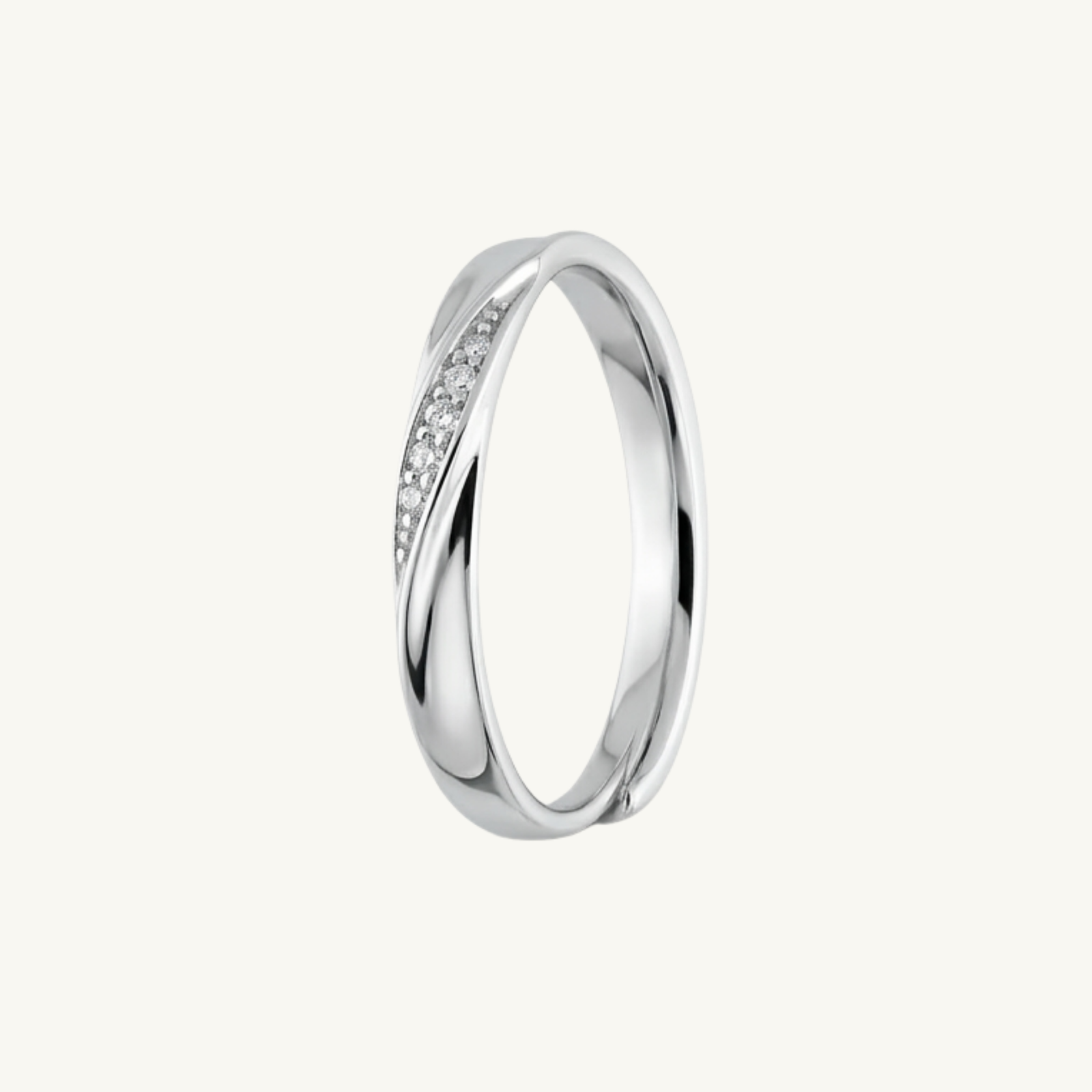 Twisted Crystal Silver Ring