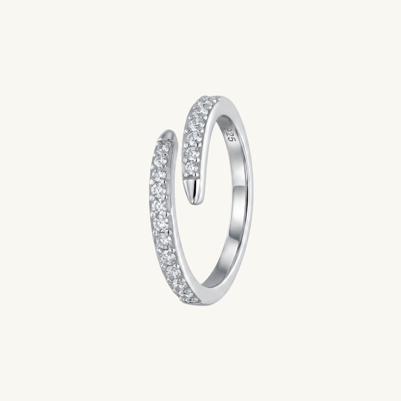Minimal Nail Wrap Silver Ring