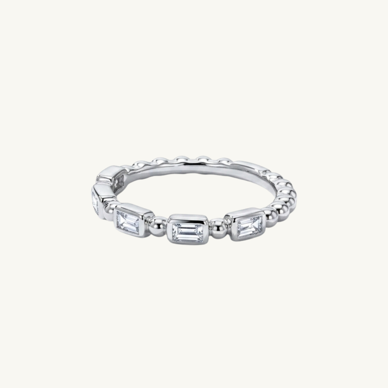 Baguette Eternity Silver Ring