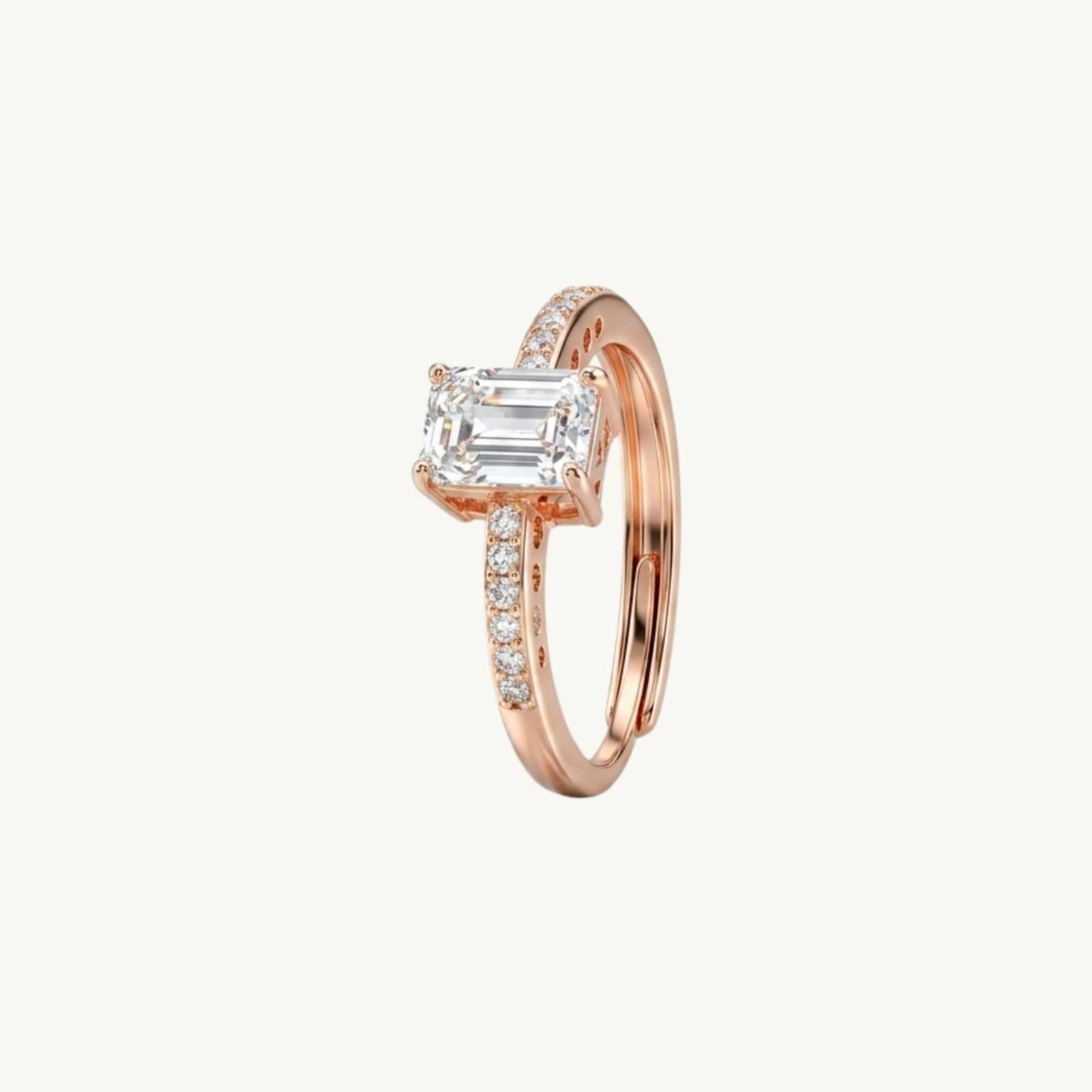 Radiant Rectangle Silver Ring