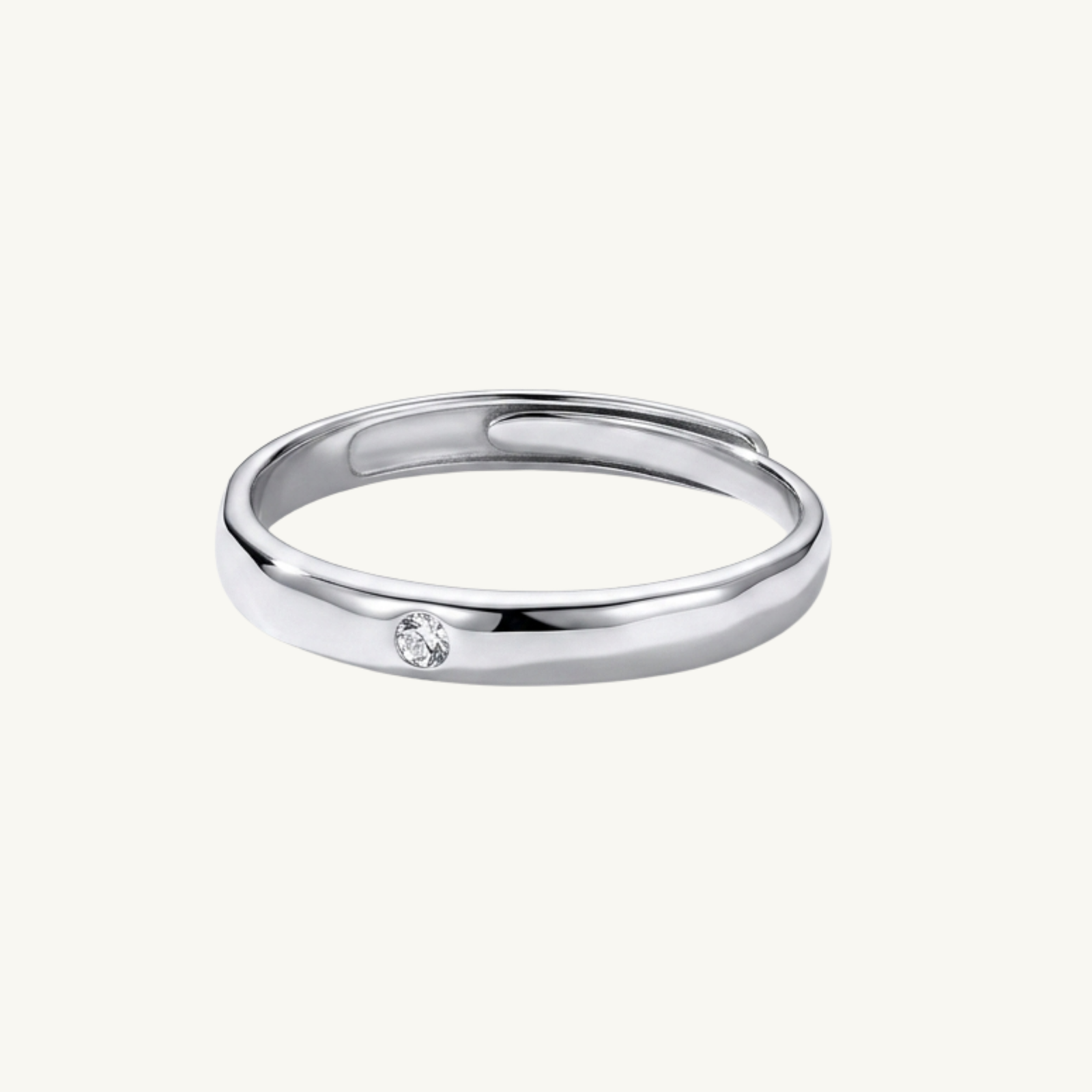 Minimal Crystal Silver Ring