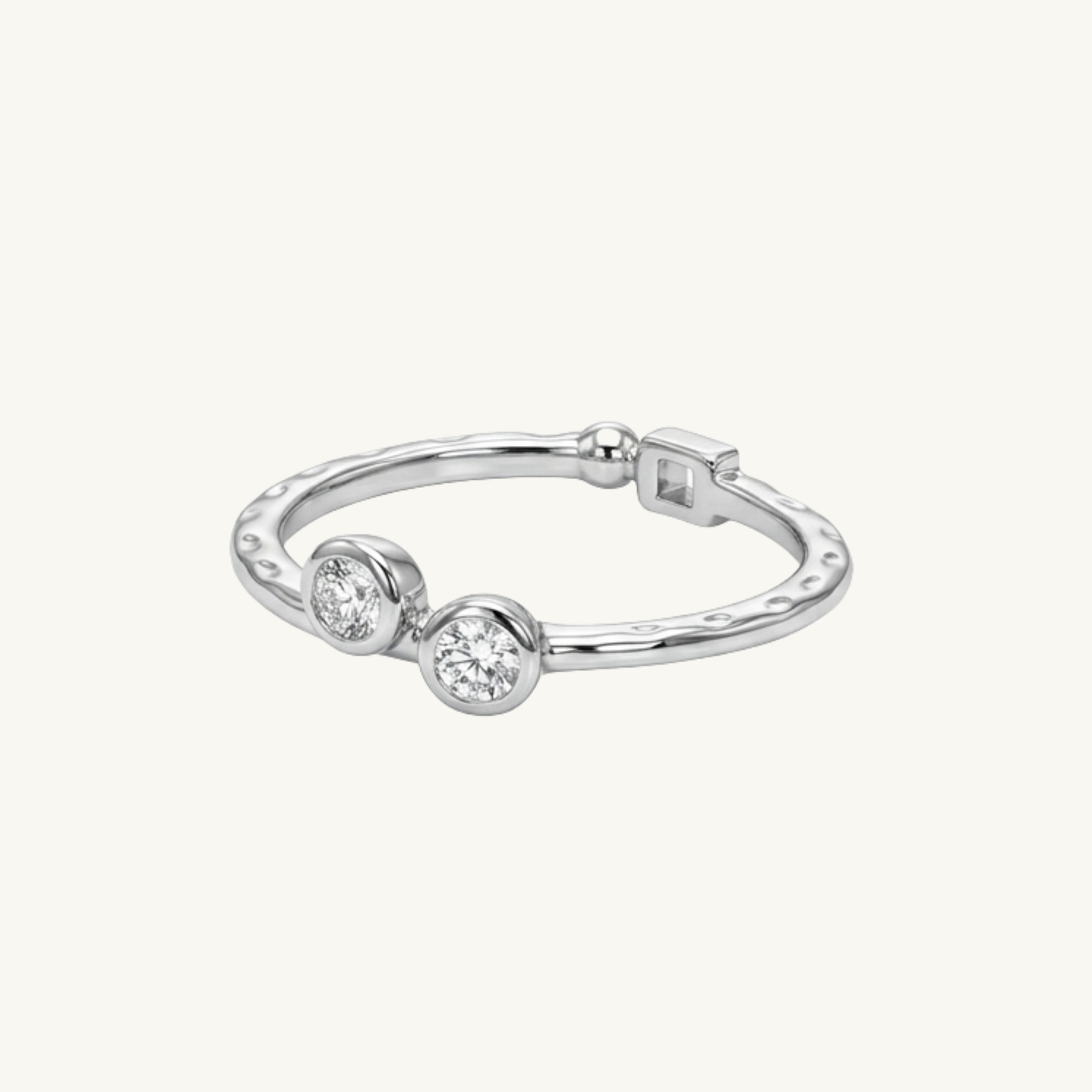 Dual Stone Silver Ring