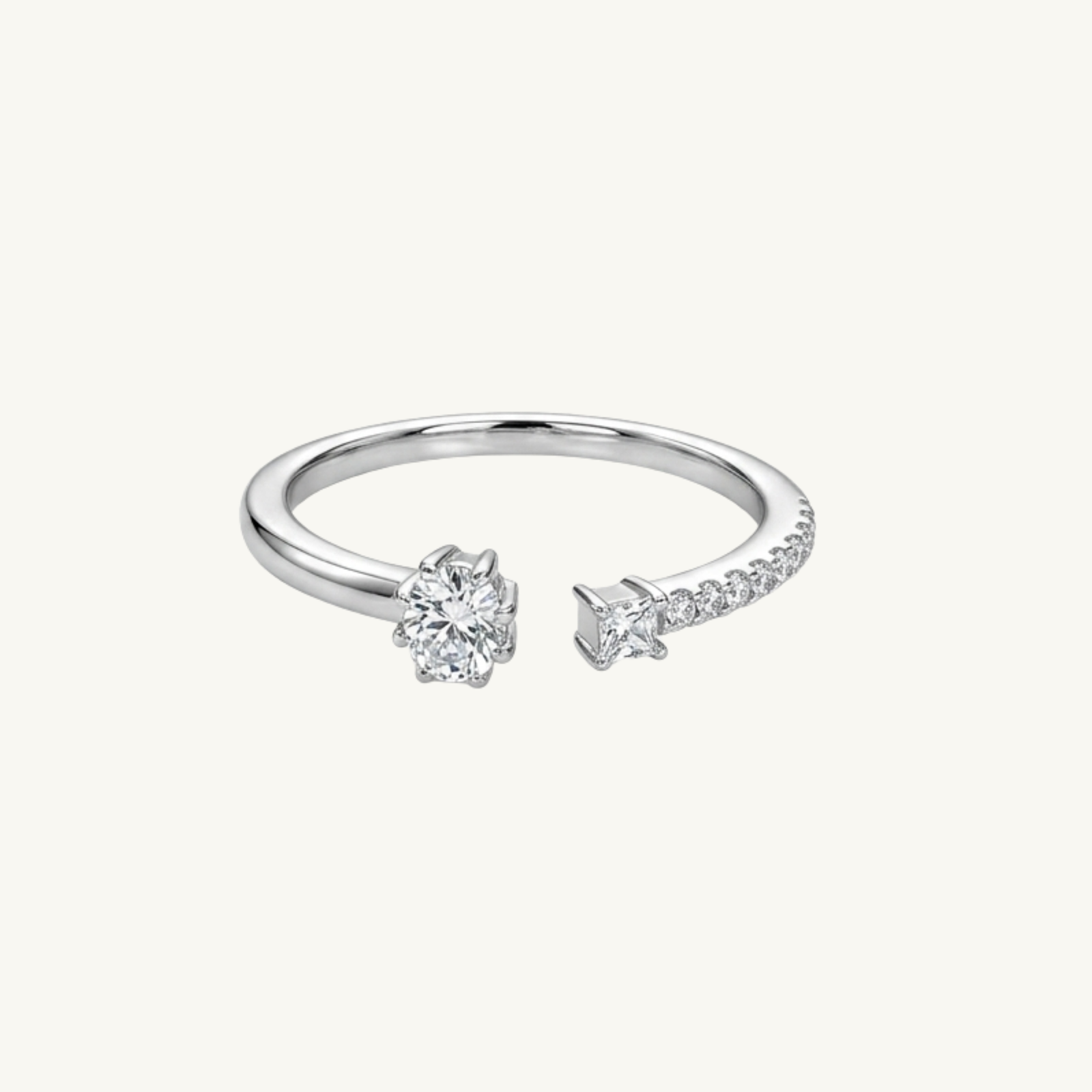 Radiant Open Silver Ring
