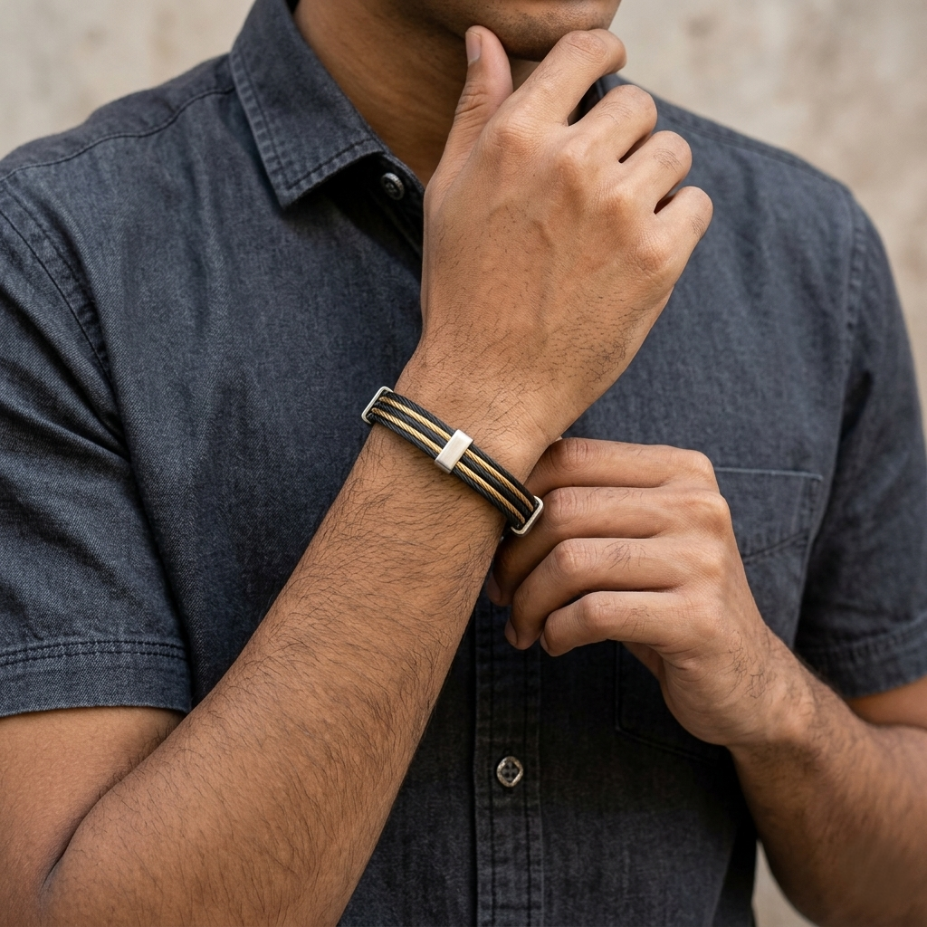 Dual Cable Men's Bracelet