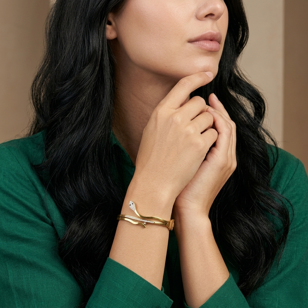 Serpent Crystal Bangle
