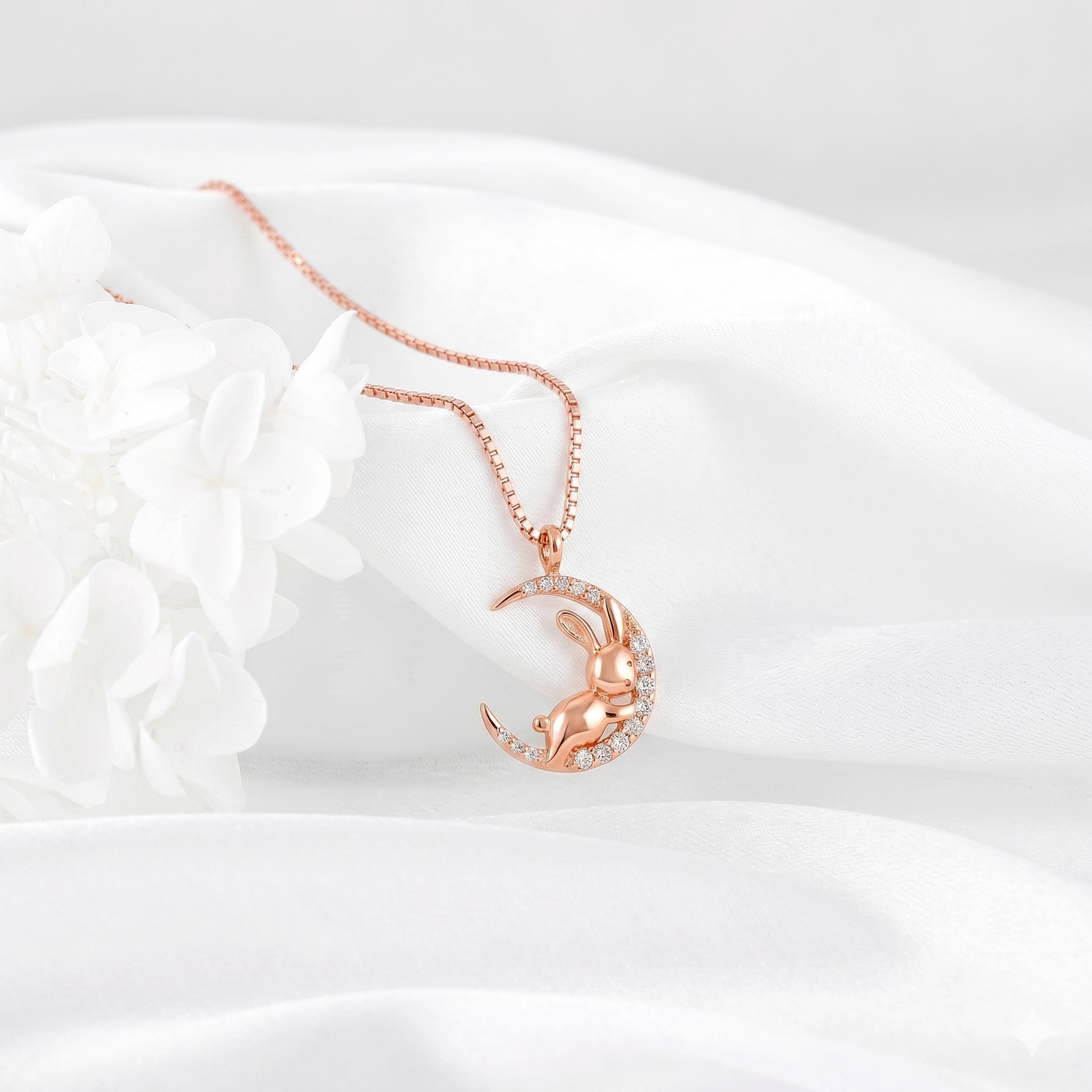 Moon Bunny Crystal Chain