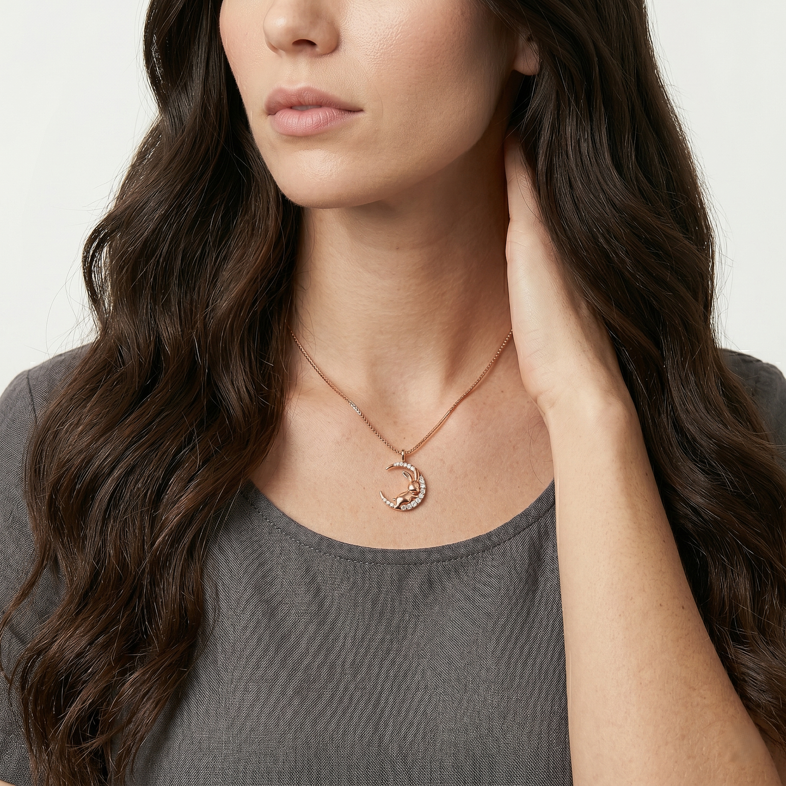 Moon Bunny Crystal Chain