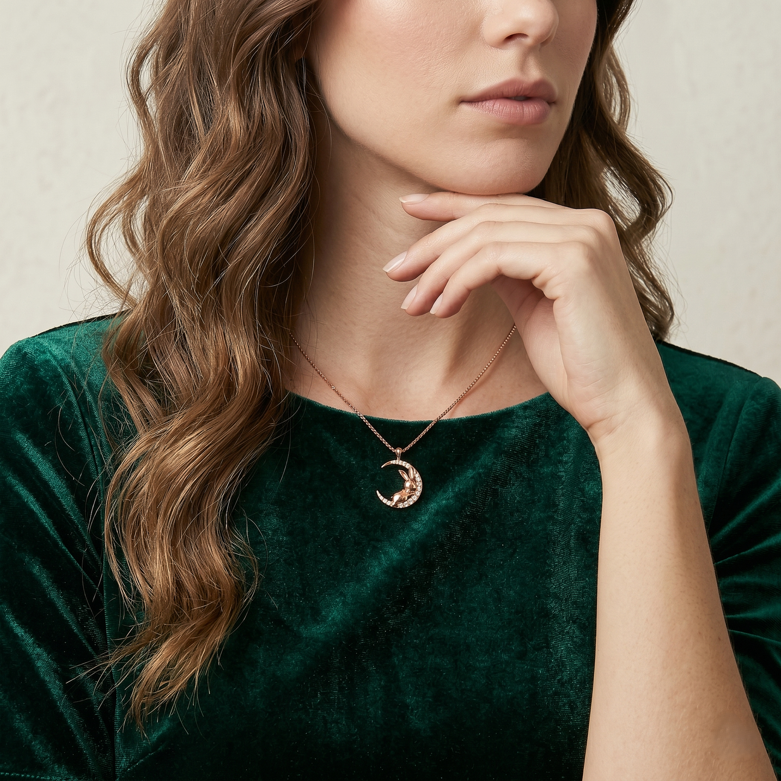 Moon Bunny Crystal Chain