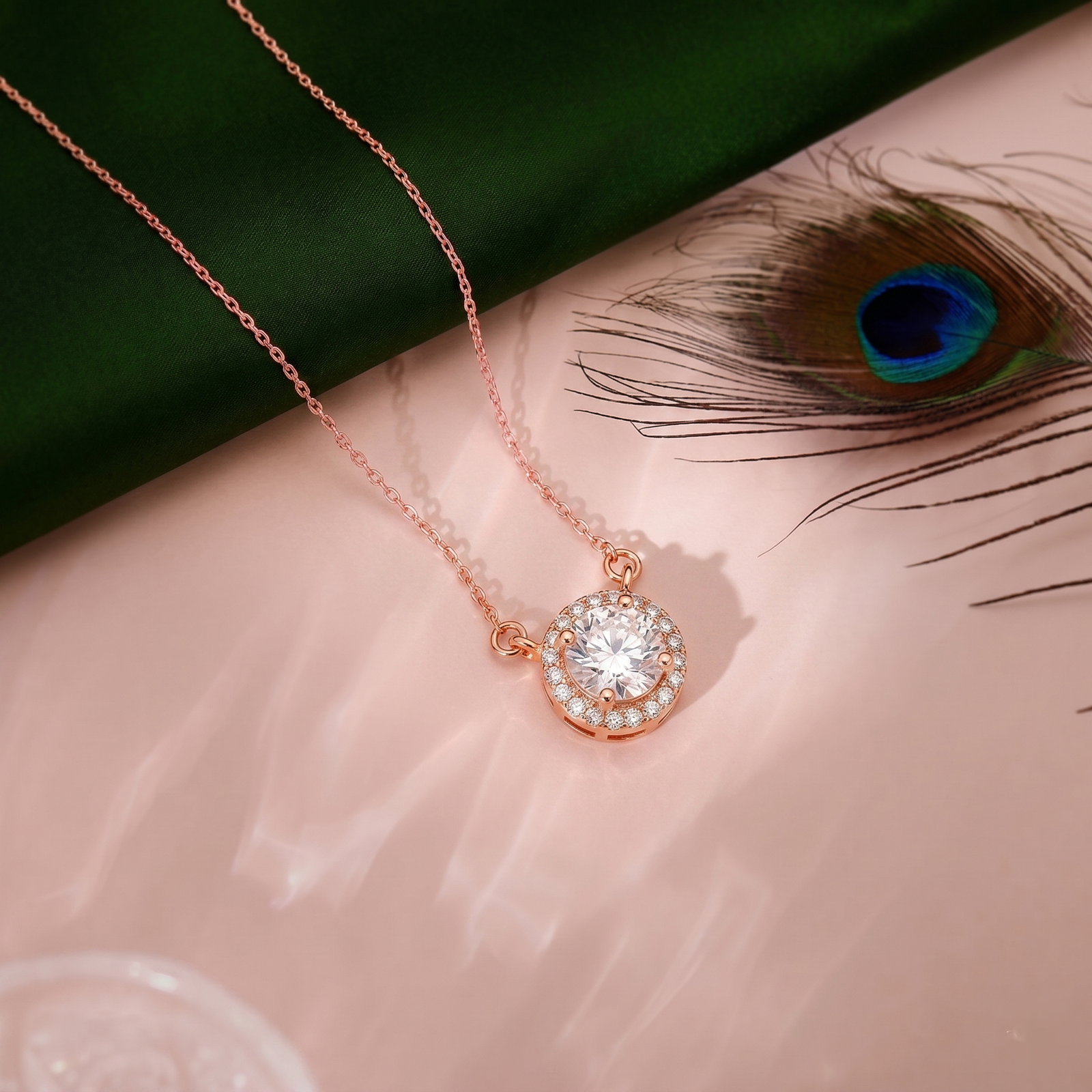 Halo Crystal Solitaire Chain