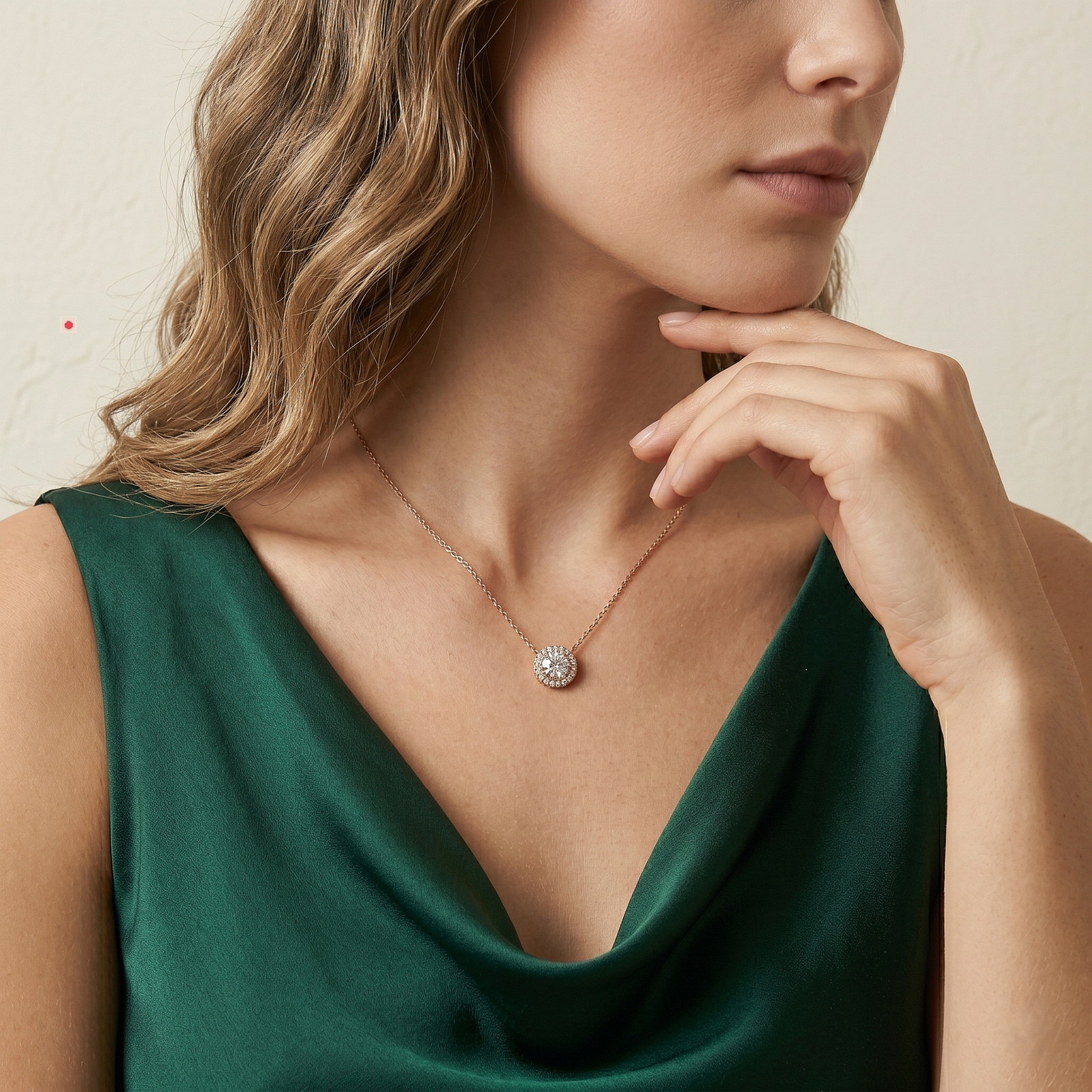 Halo Crystal Solitaire Chain