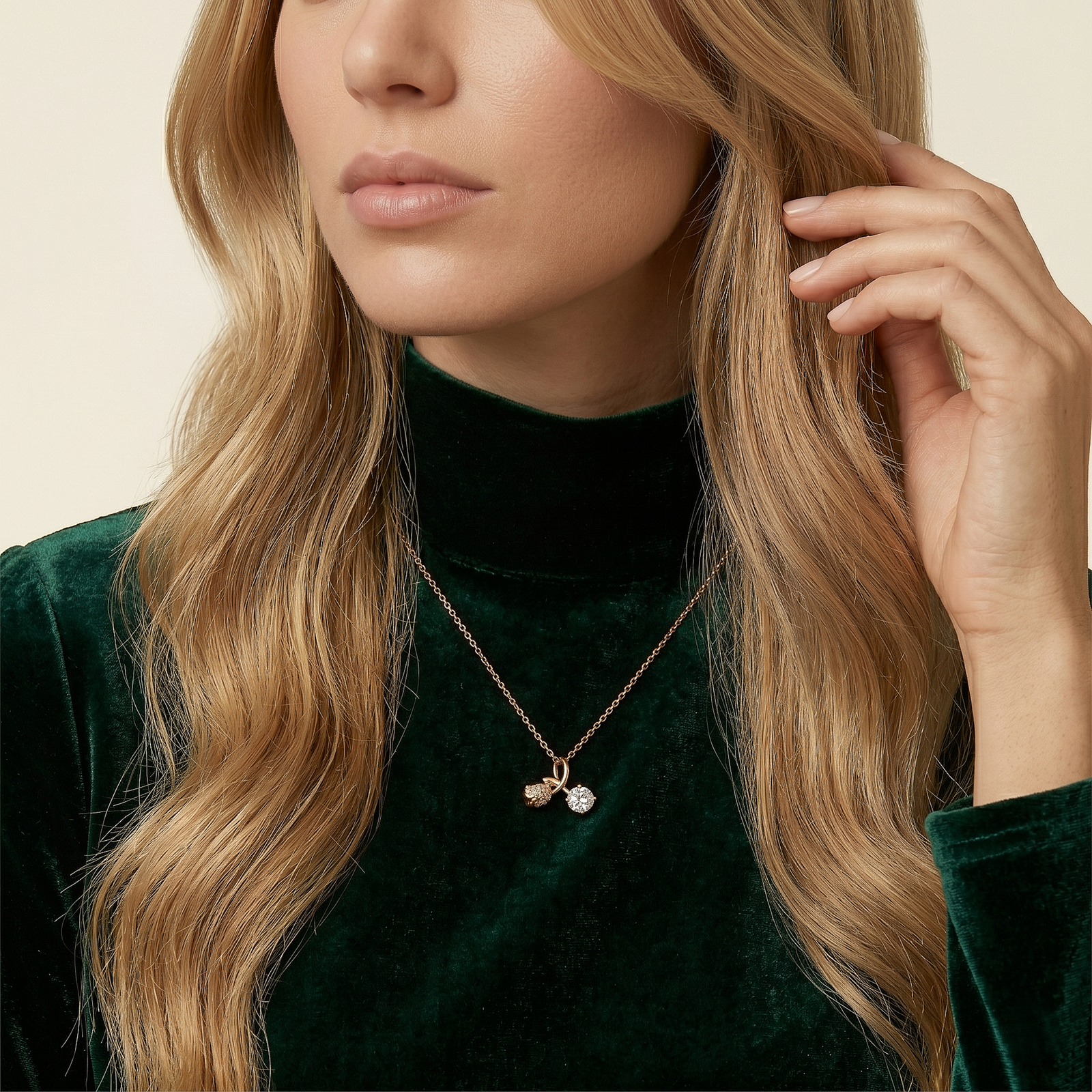 Rose Bloom Crystal Drop Chain
