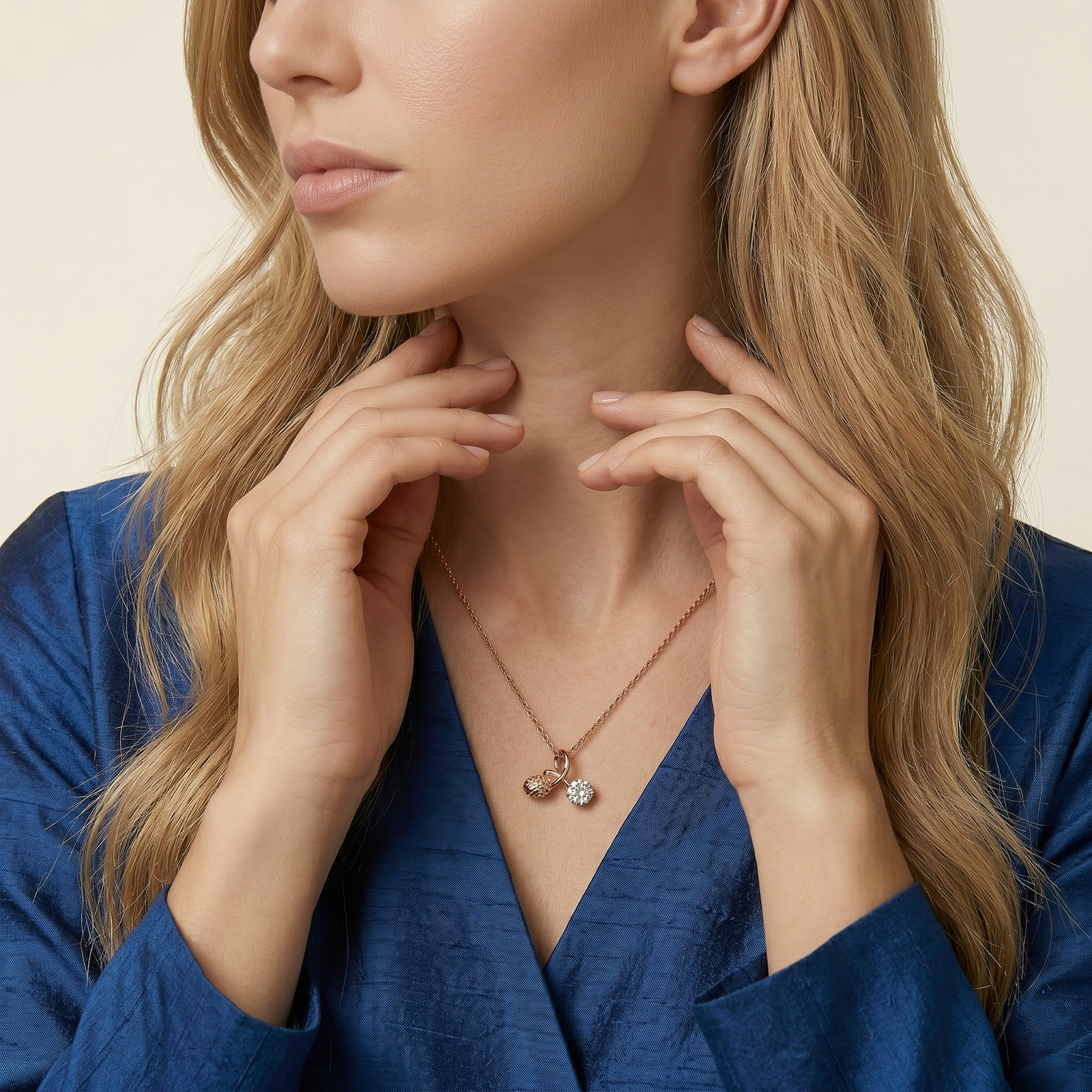 Rose Bloom Crystal Drop Chain