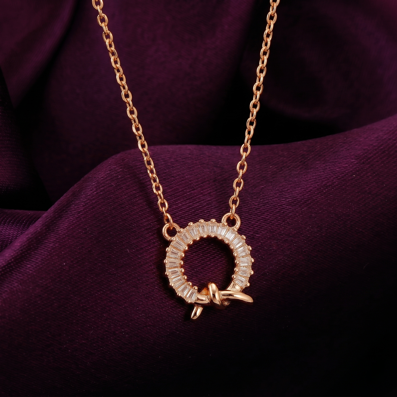 Crystal Halo Knot Charm Chain